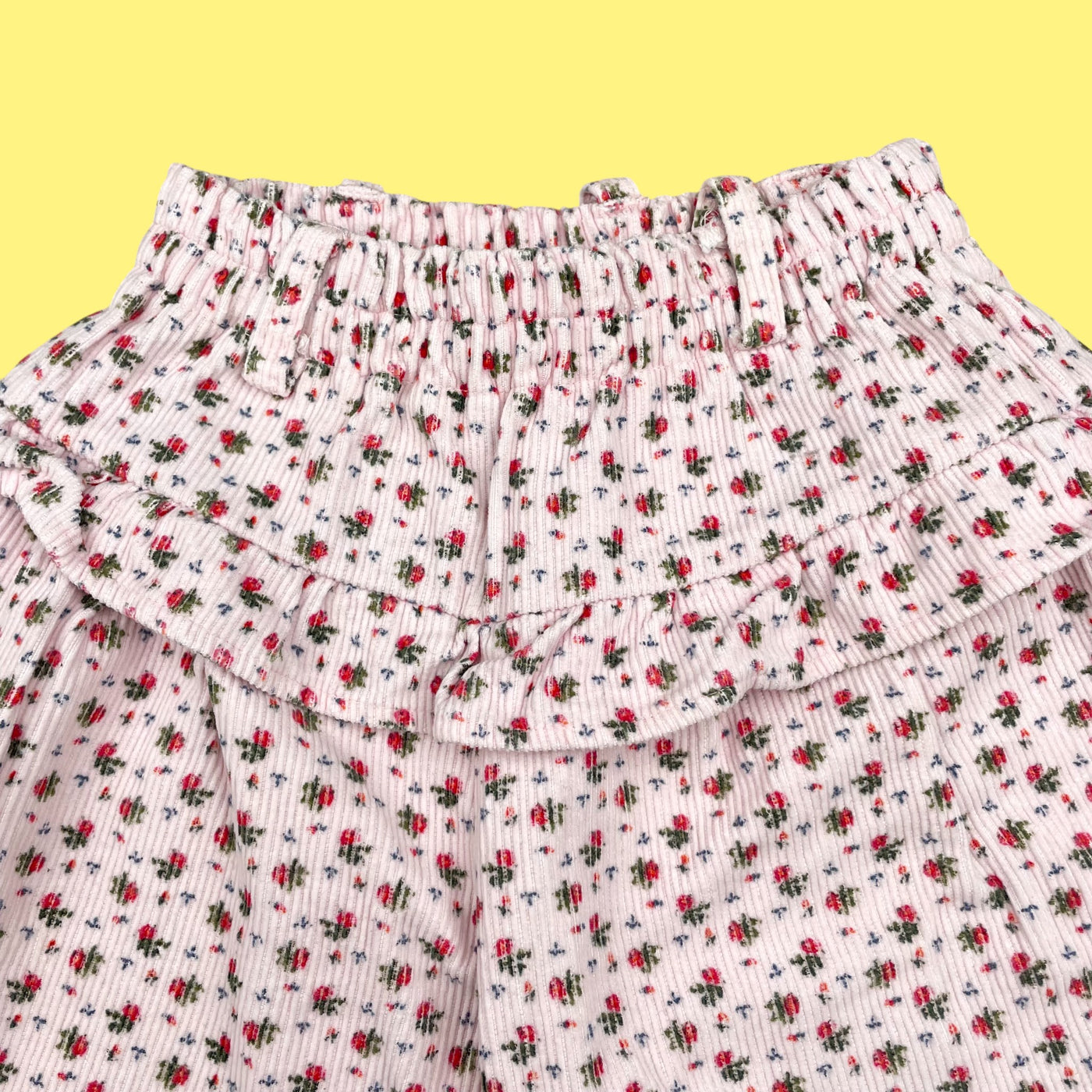 Pantalon velours fleurs vintage 4 ans