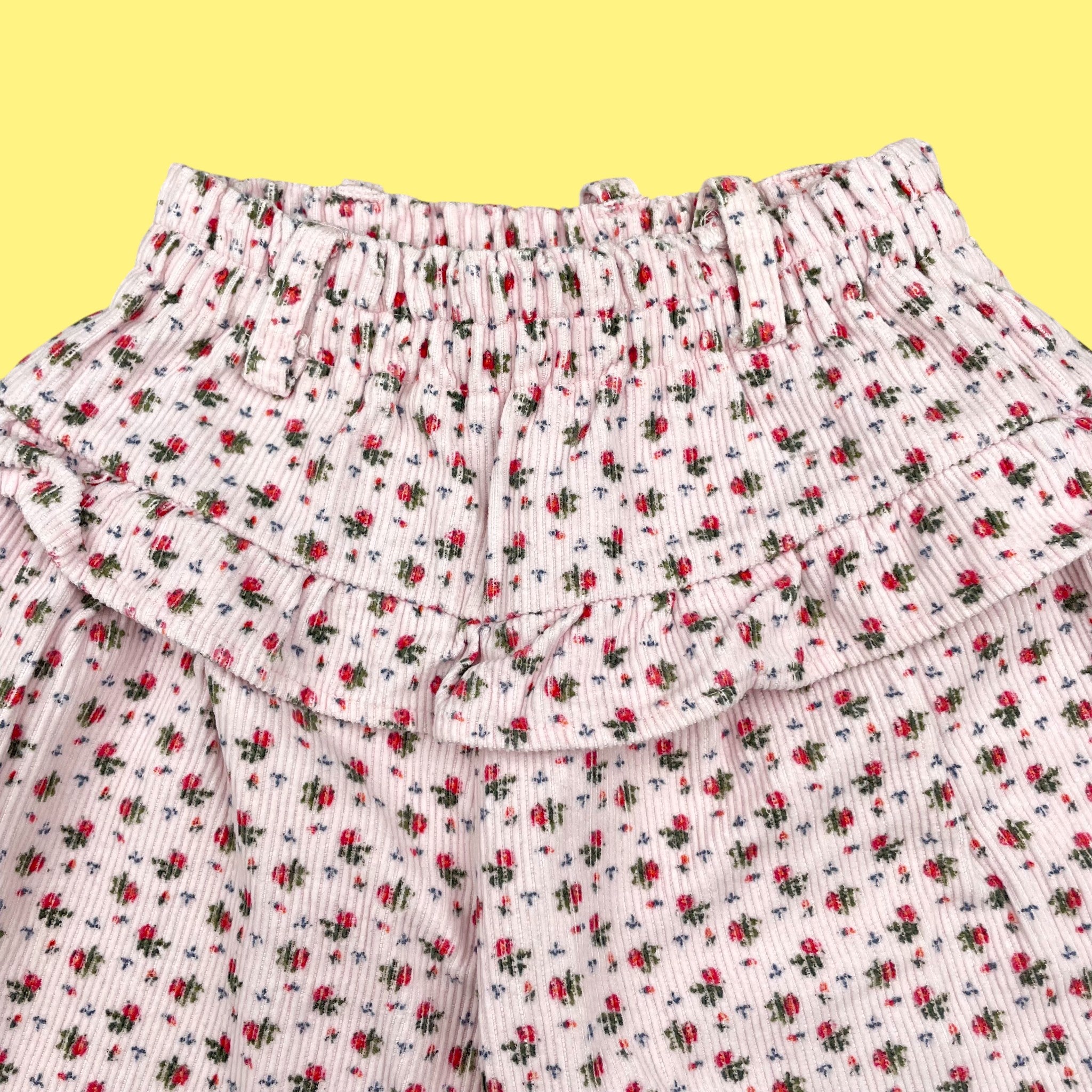 Pantalon velours fleurs vintage 4 ans