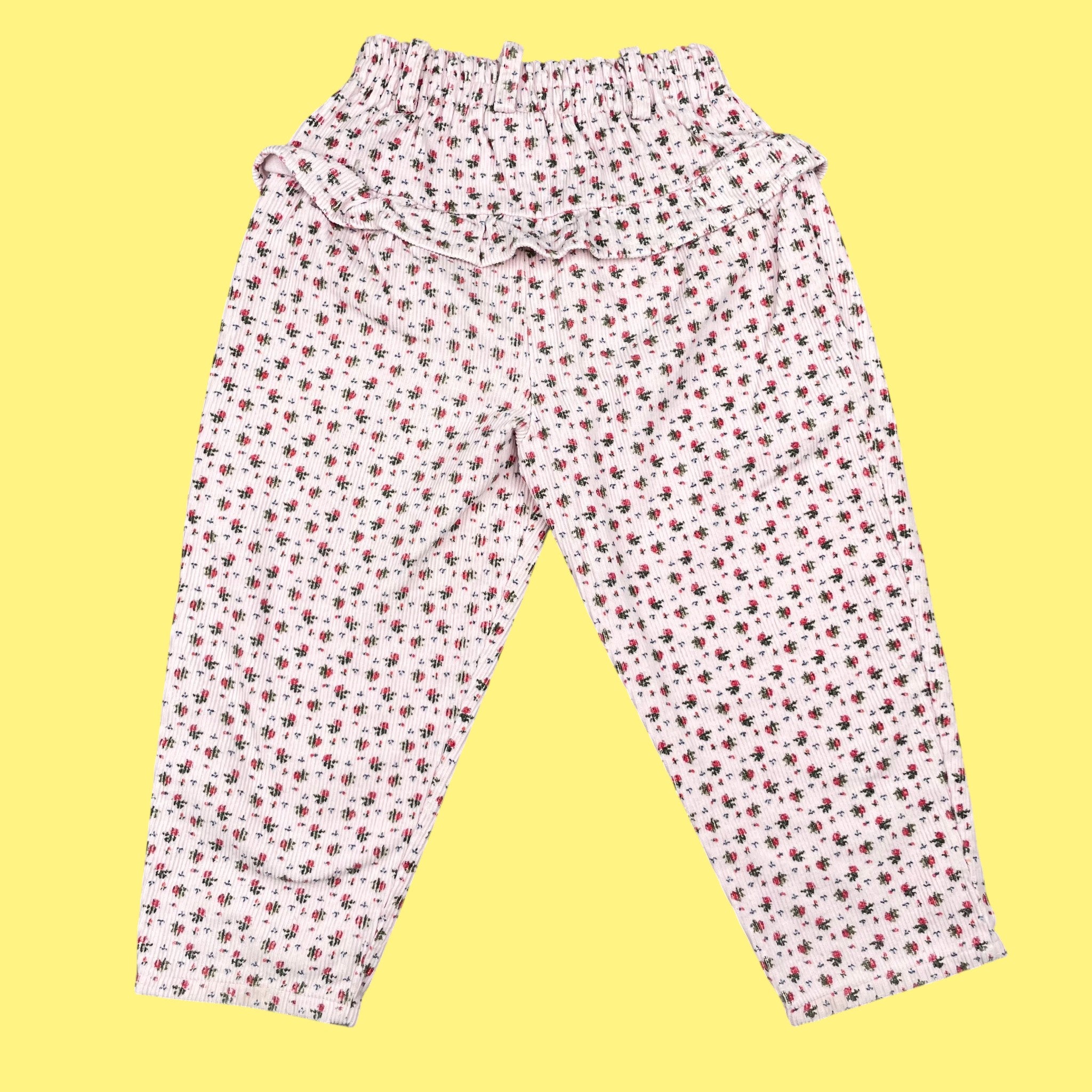 Pantalon velours fleurs vintage 4 ans