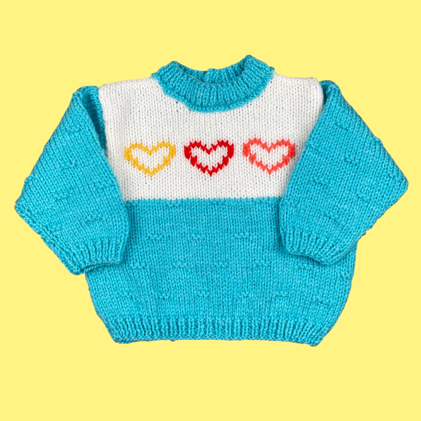 Pull fait main vintage 6-9 mois