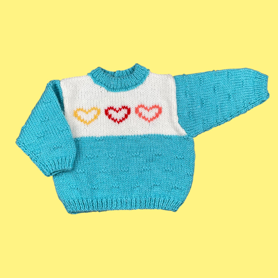 Pull fait main vintage 6-9 mois