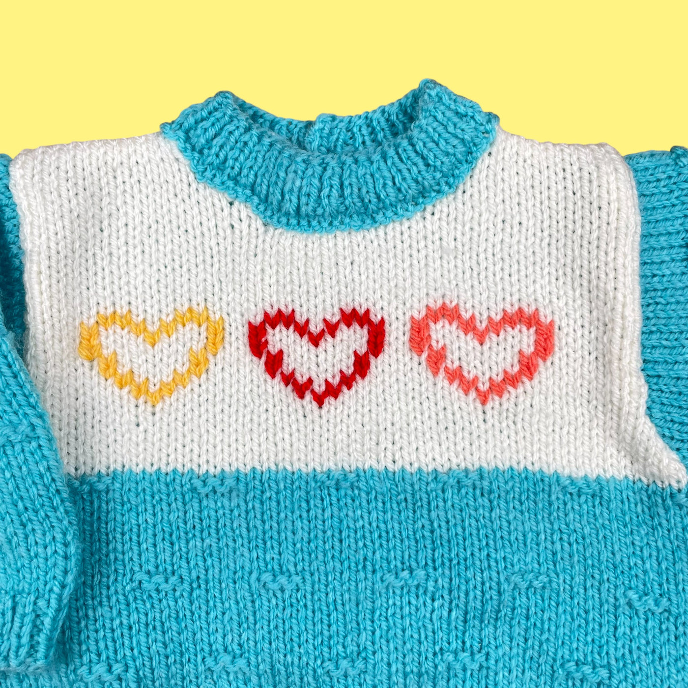 Pull fait main vintage 6-9 mois