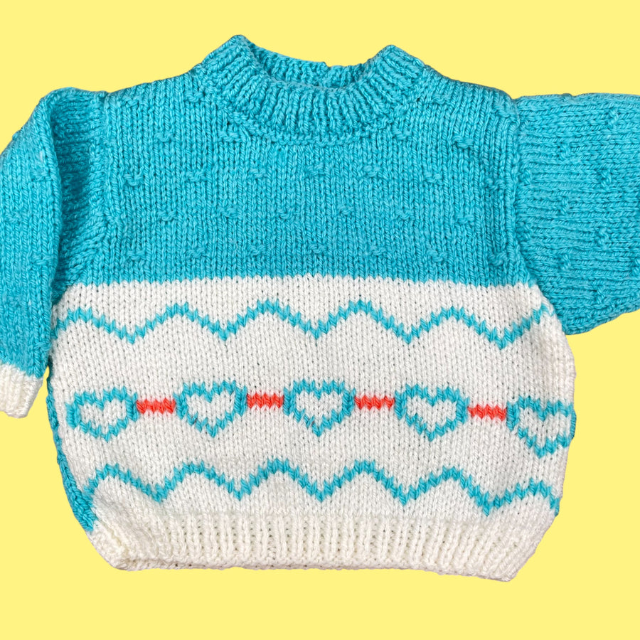 Pull fait main vintage 6-9 mois