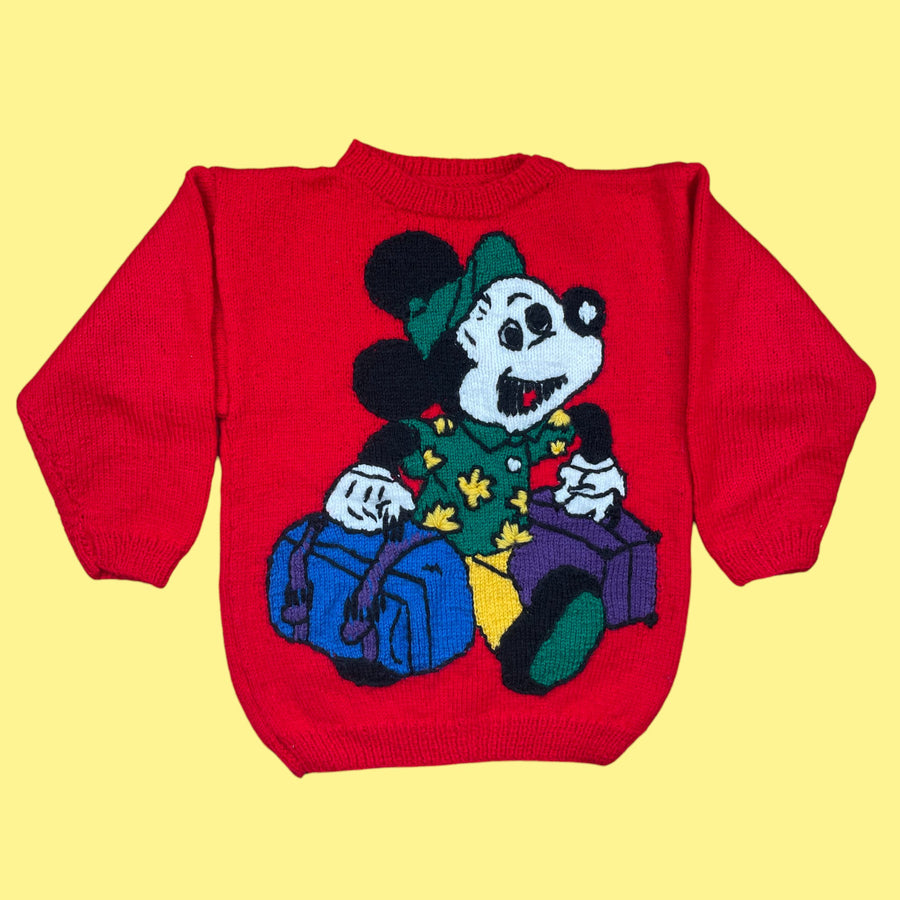 Pull fait main Mickey 6-7 ans