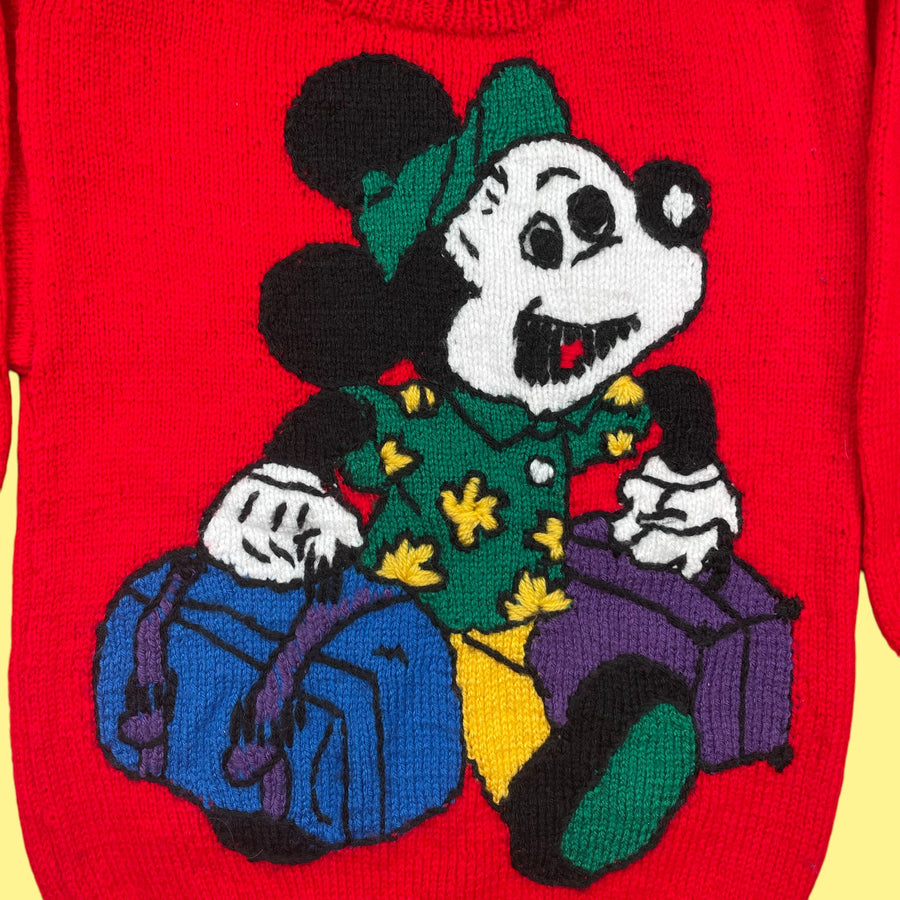 Pull fait main Mickey 6-7 ans