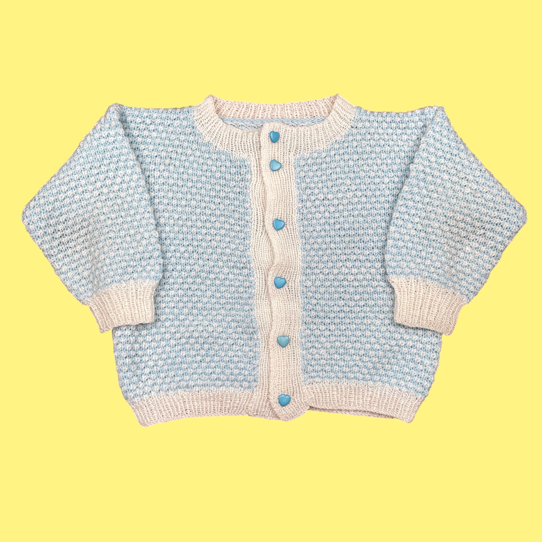 Gilet fait main coeur vintage 18-24 mois