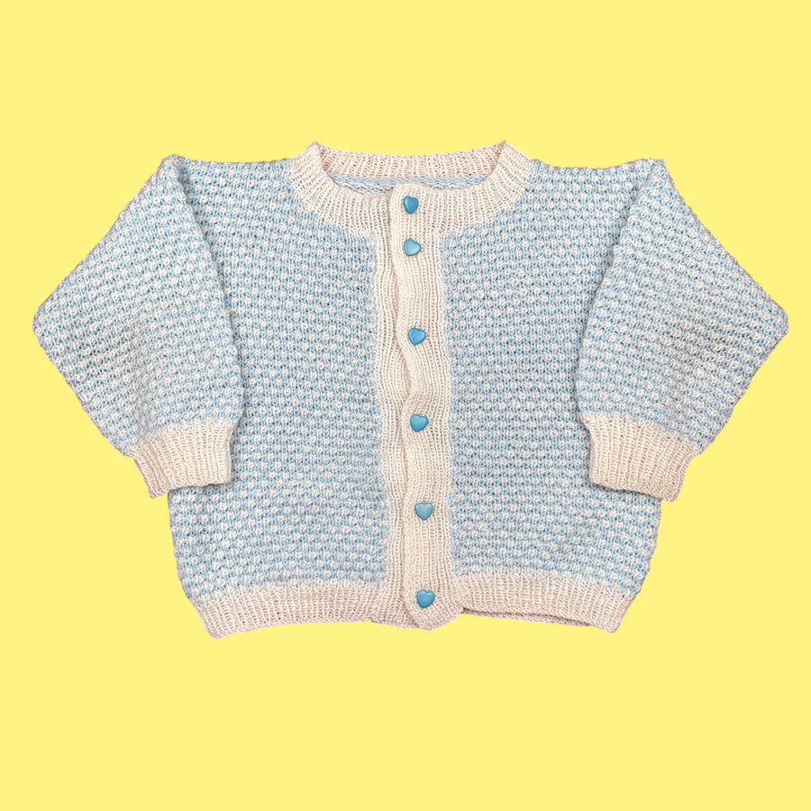 Gilet fait main coeur vintage 18-24 mois