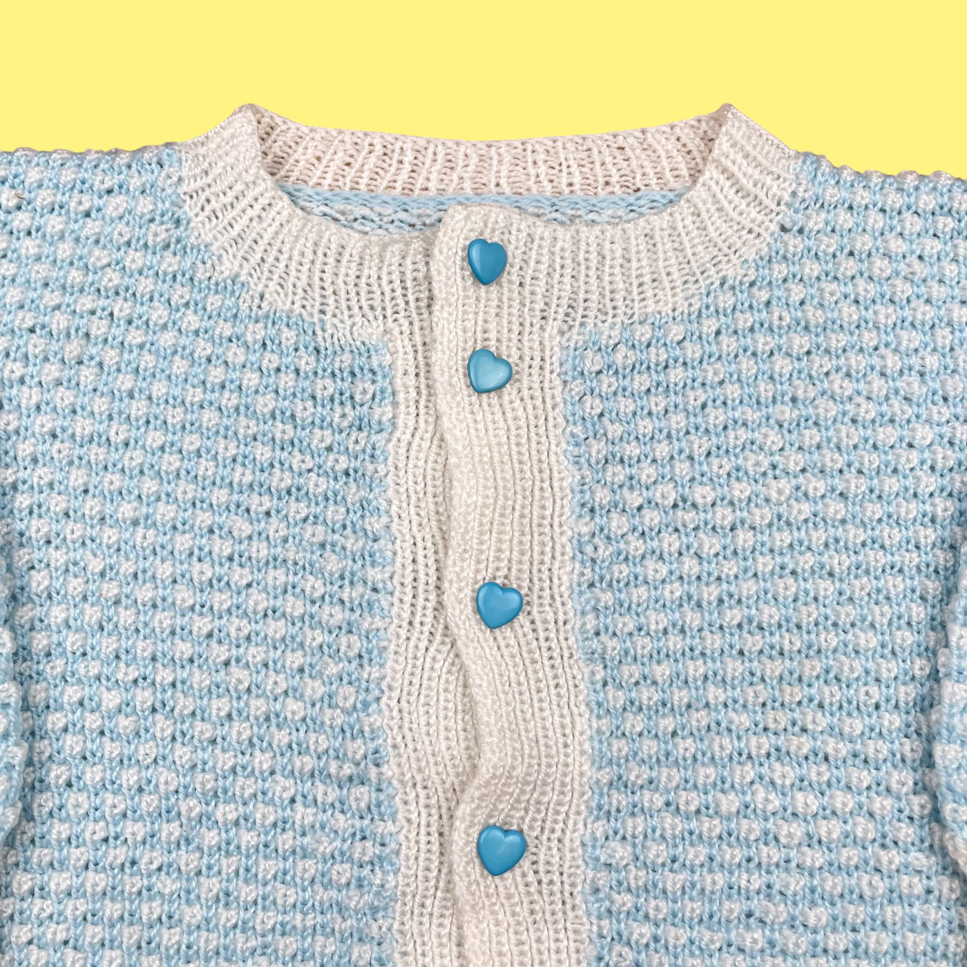 Gilet fait main coeur vintage 18-24 mois