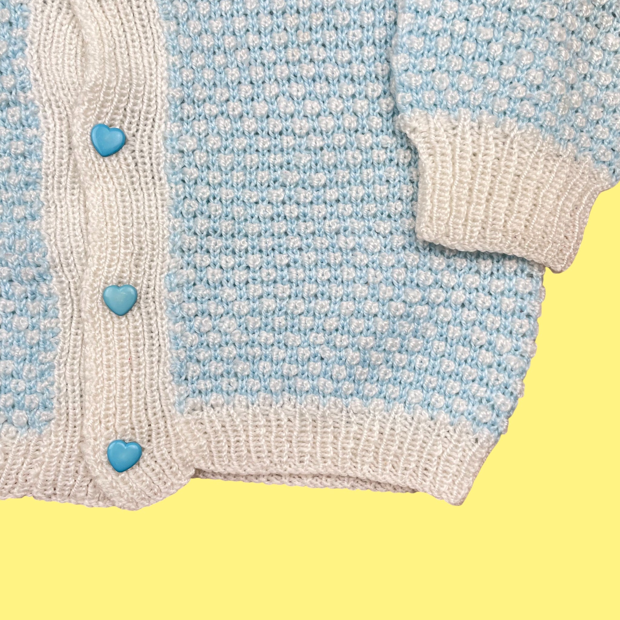 Gilet fait main coeur vintage 18-24 mois