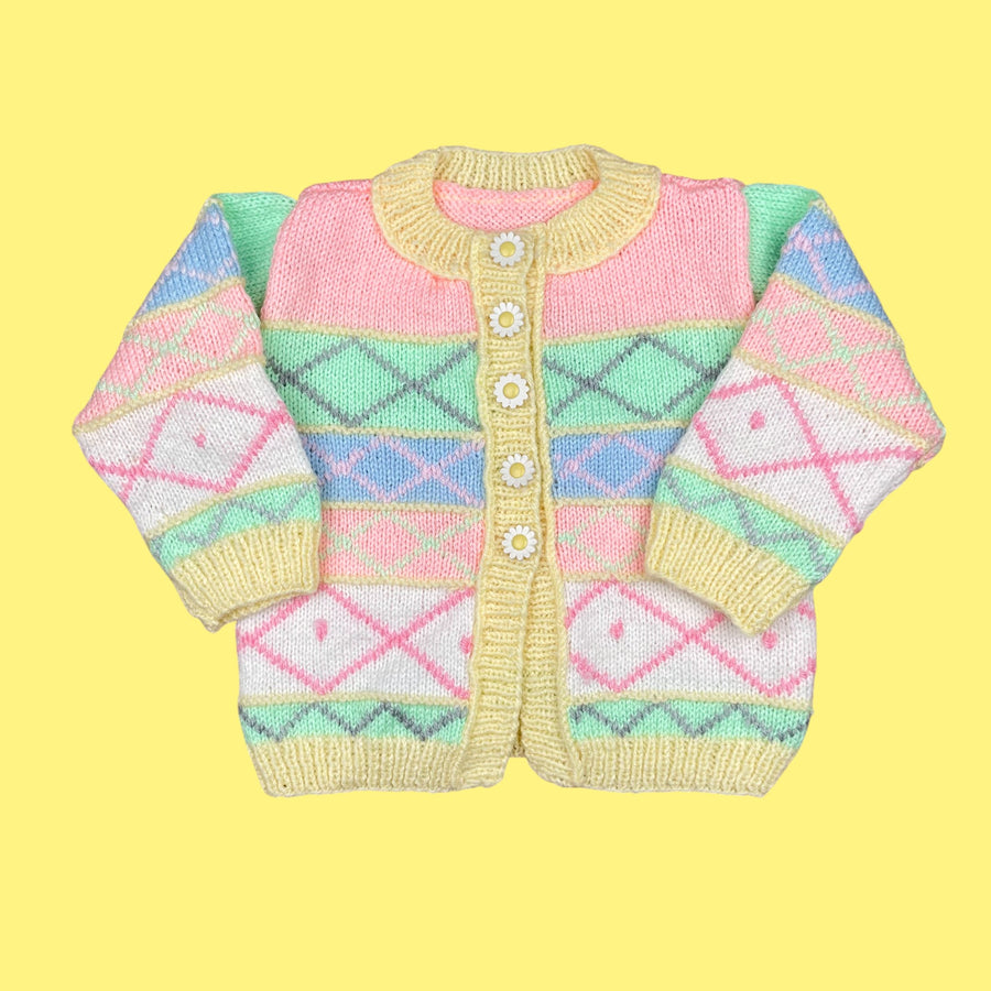 Gilet marguerites vintage 12-18 mois