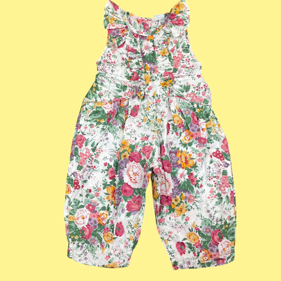 Salopette fleurs 12-18 mois