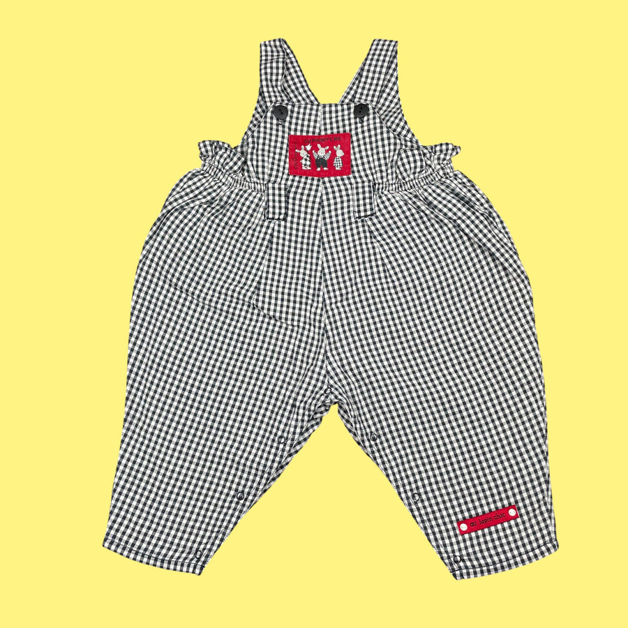 Salopette vichy Catimini vintage 3-6 mois