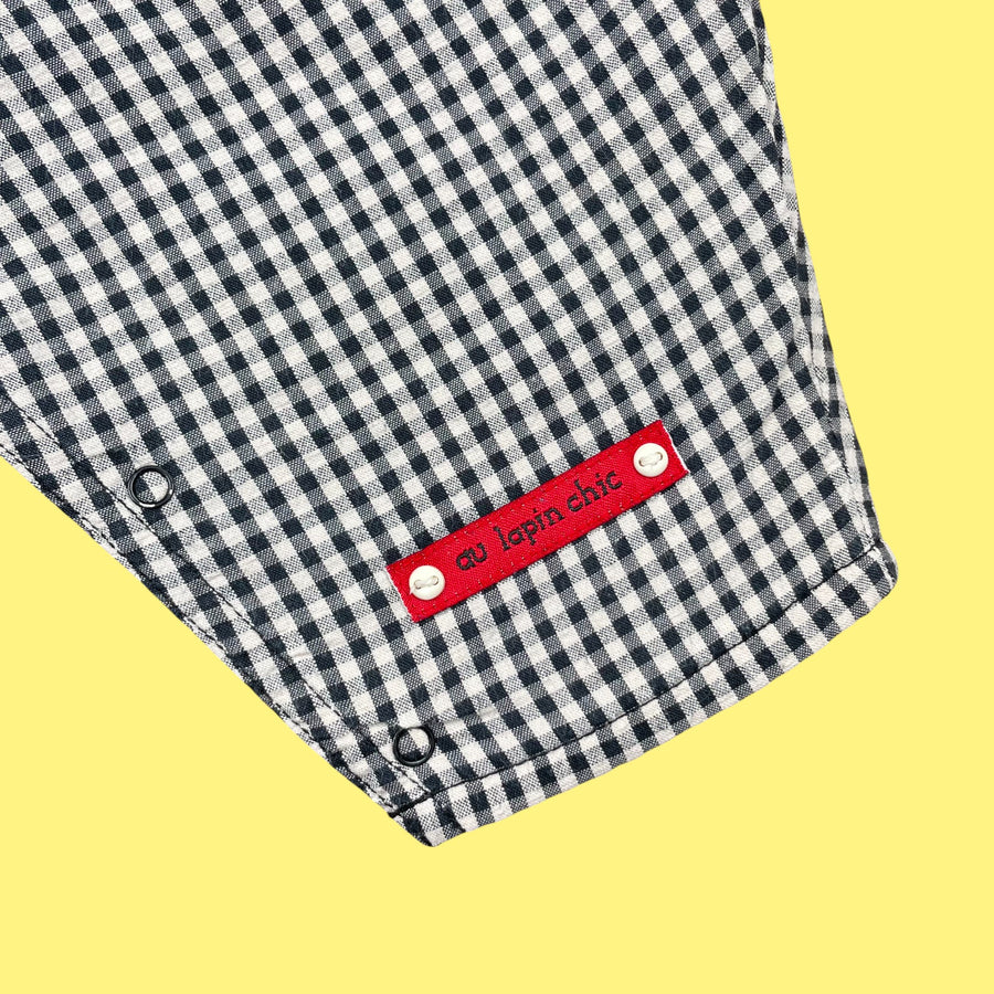 Salopette vichy Catimini vintage 3-6 mois