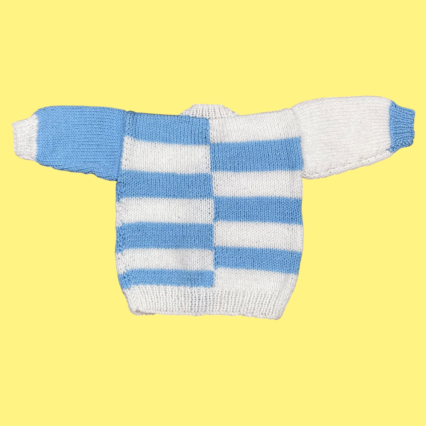 Gilet fait main rayures 3-6 mois