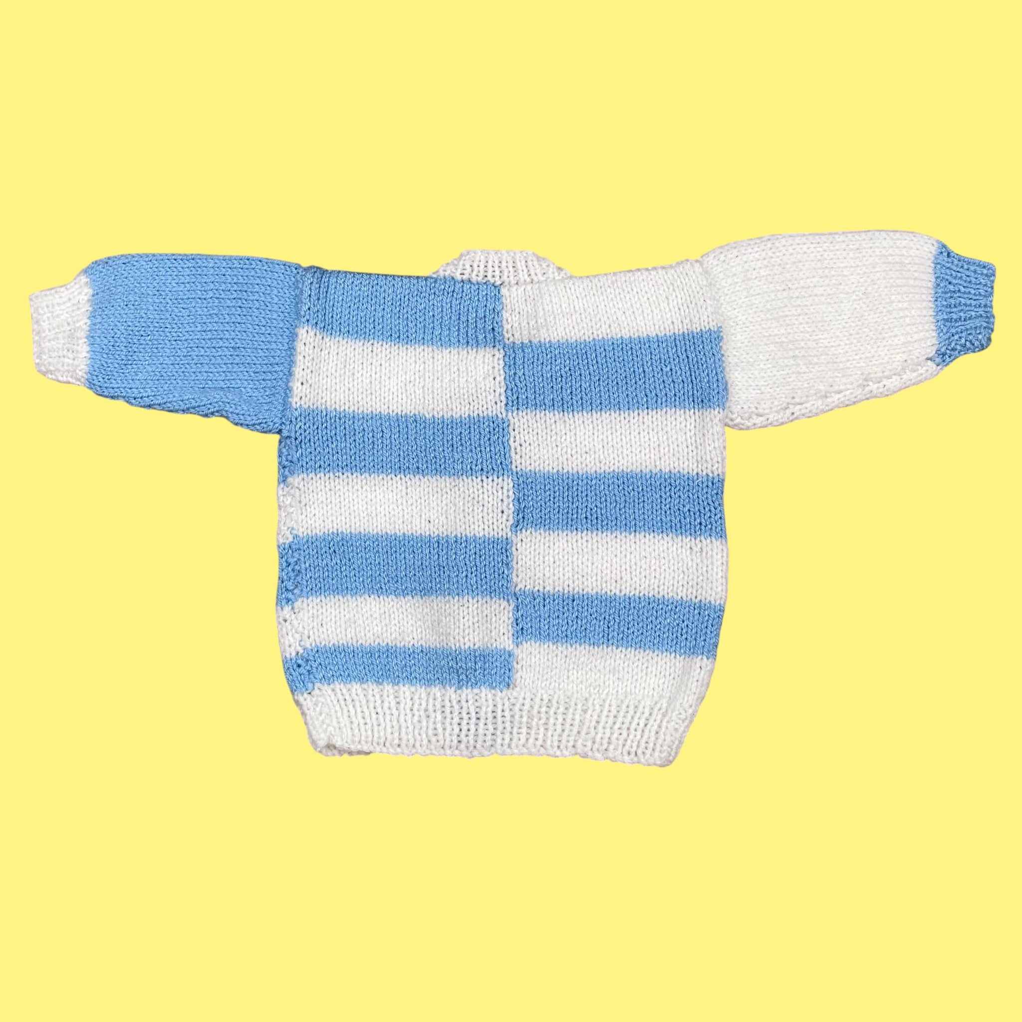 Gilet fait main rayures 3-6 mois