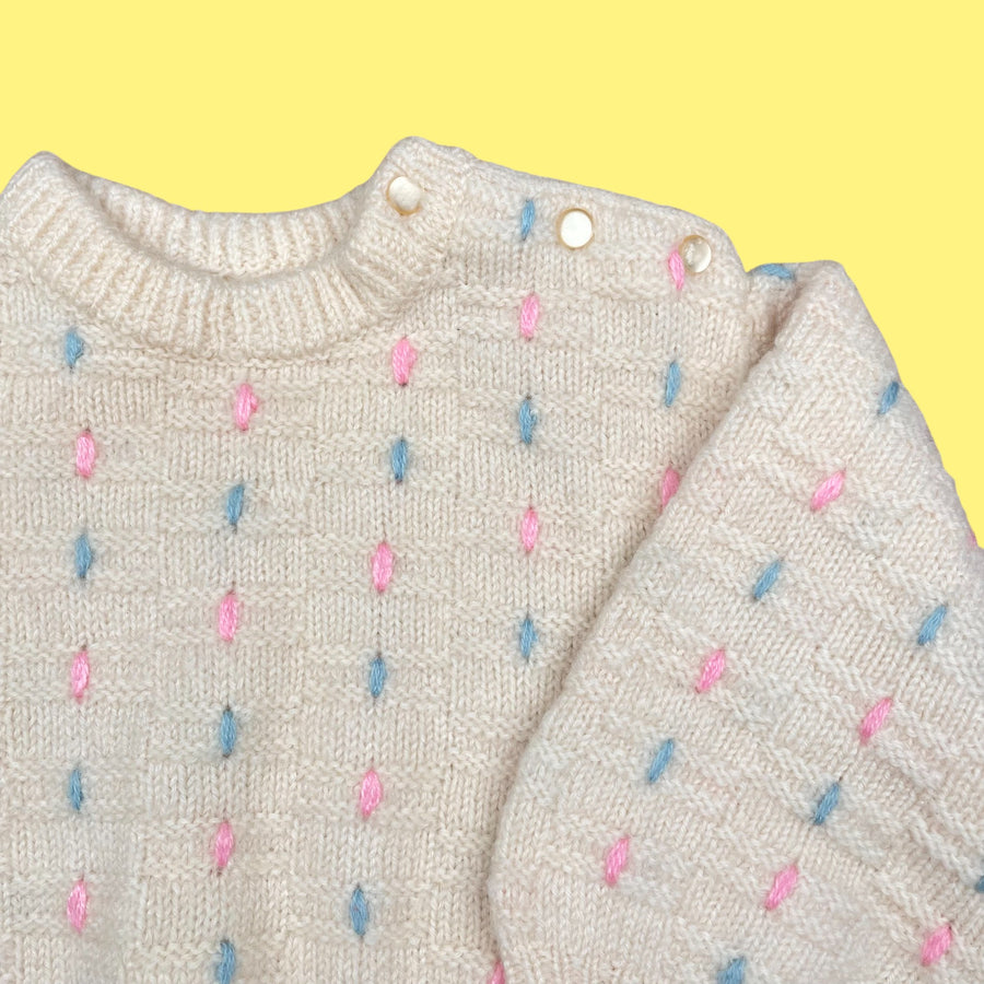 Pull vintage fait main 2-3 ans