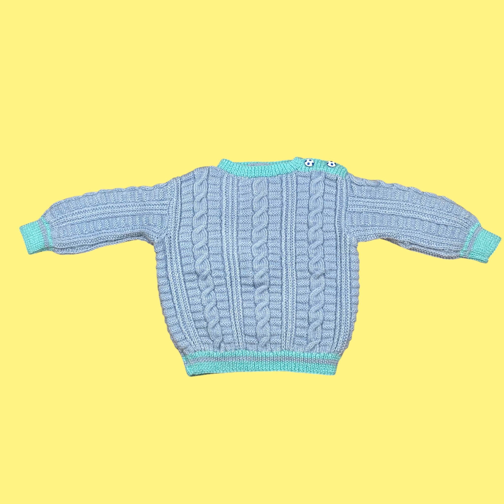 Pull vintage fait main 12 mois