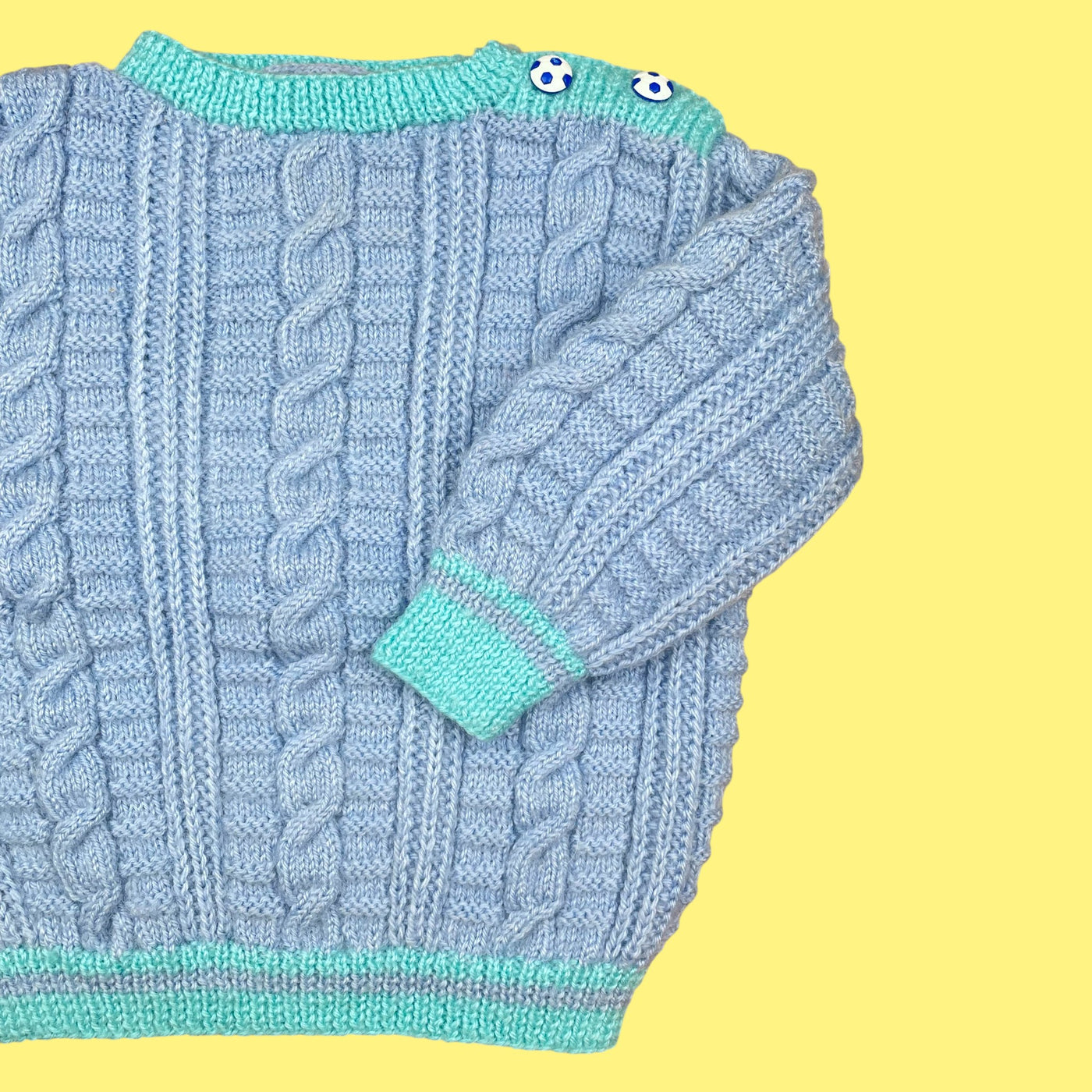 Pull vintage fait main 12 mois