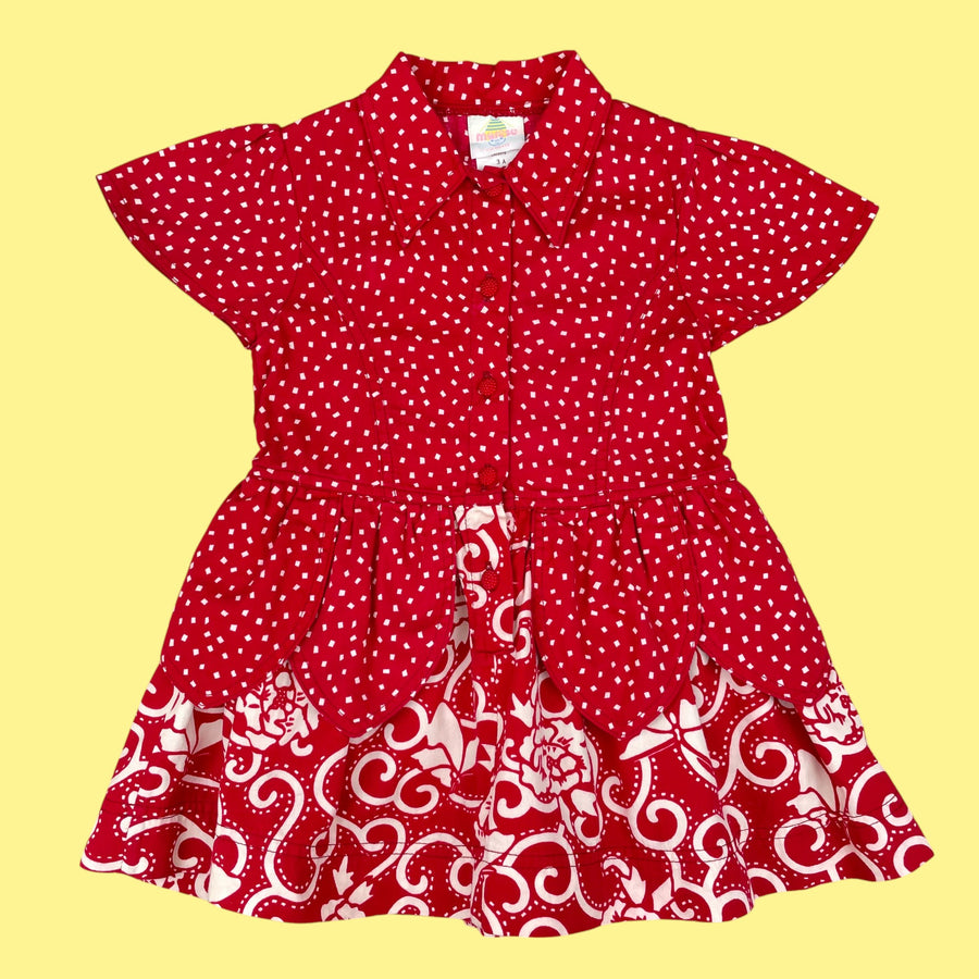 Robe pois rouge 2-3 ans
