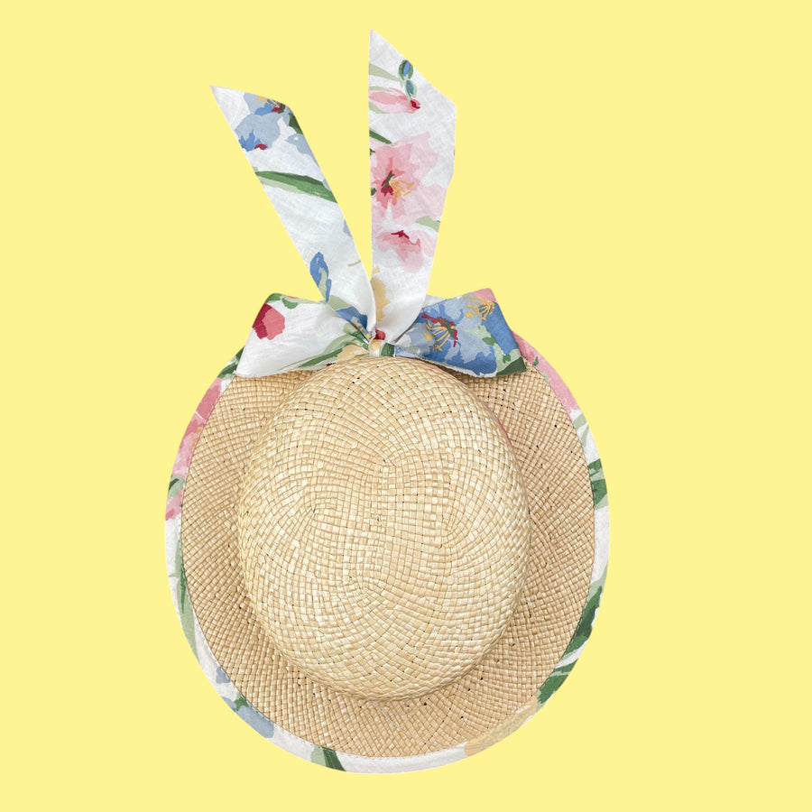 Chapeau paille fleurs
