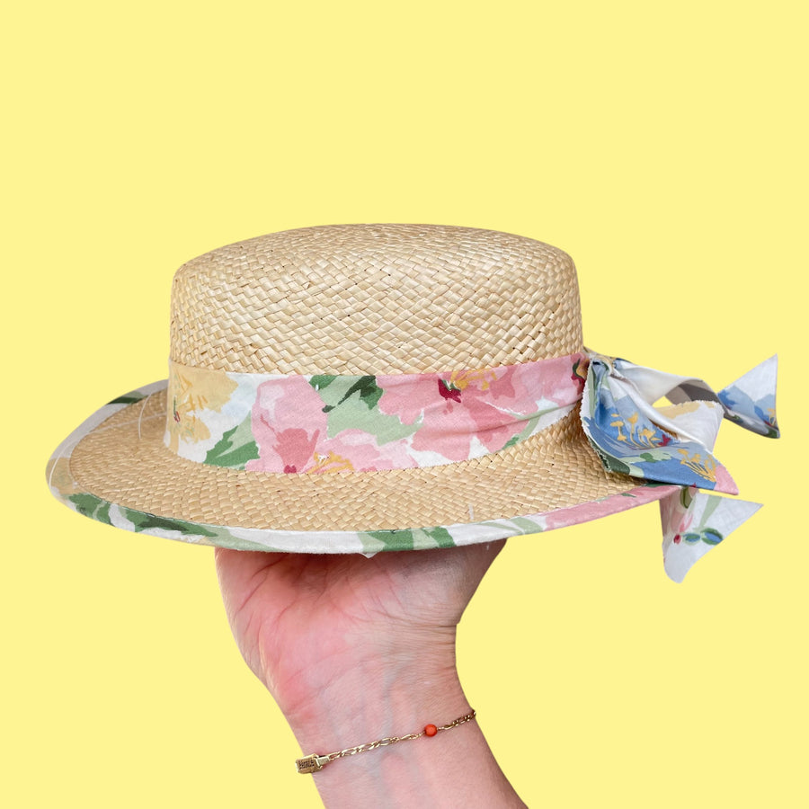 Chapeau paille fleurs