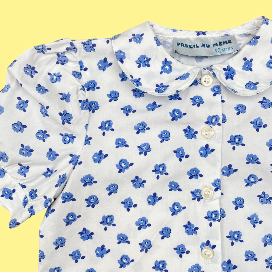 Chemisier fleurs vintage 12 mois