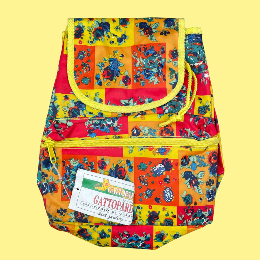 Sac à dos 80's fleurs neuf