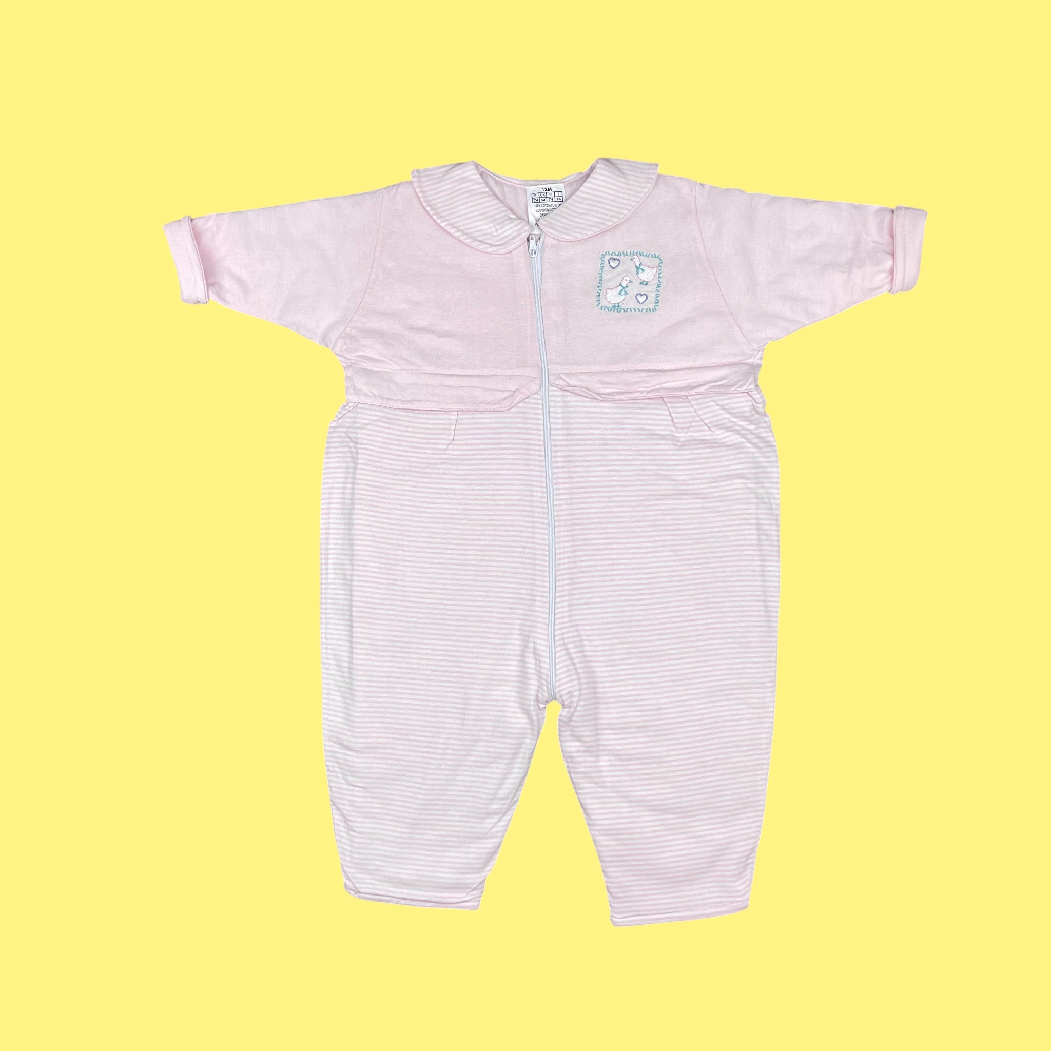 Combinaison rose pastel vintage 12 mois