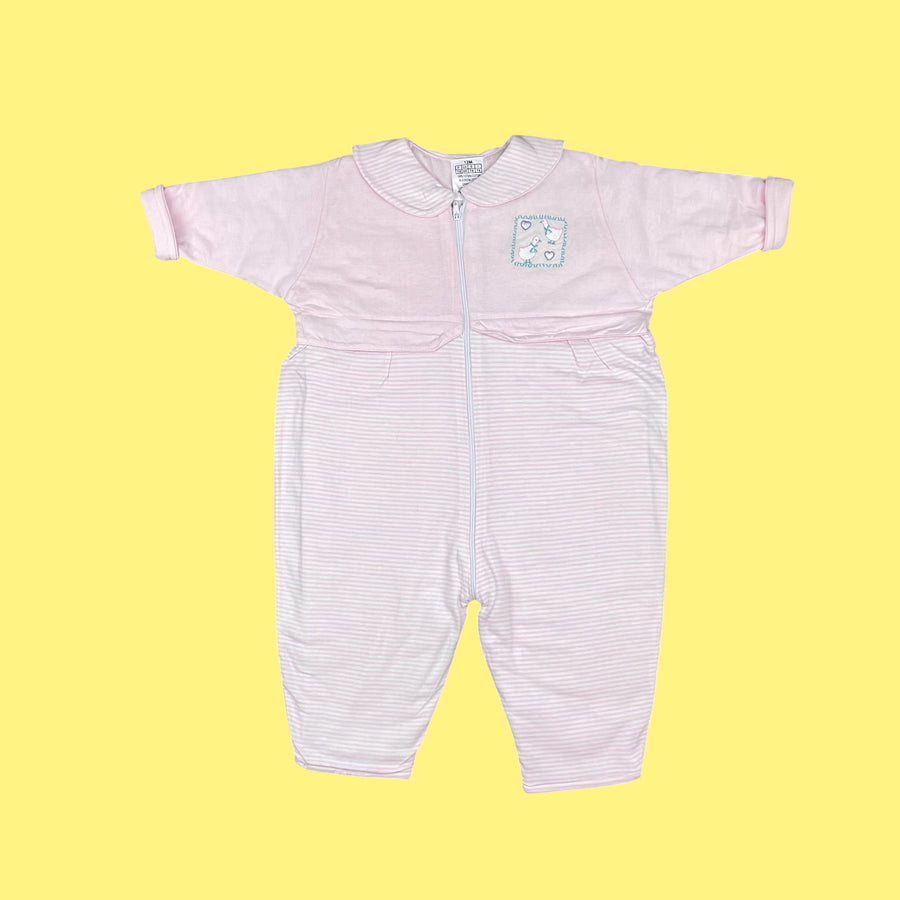 Combinaison rose pastel vintage 12 mois