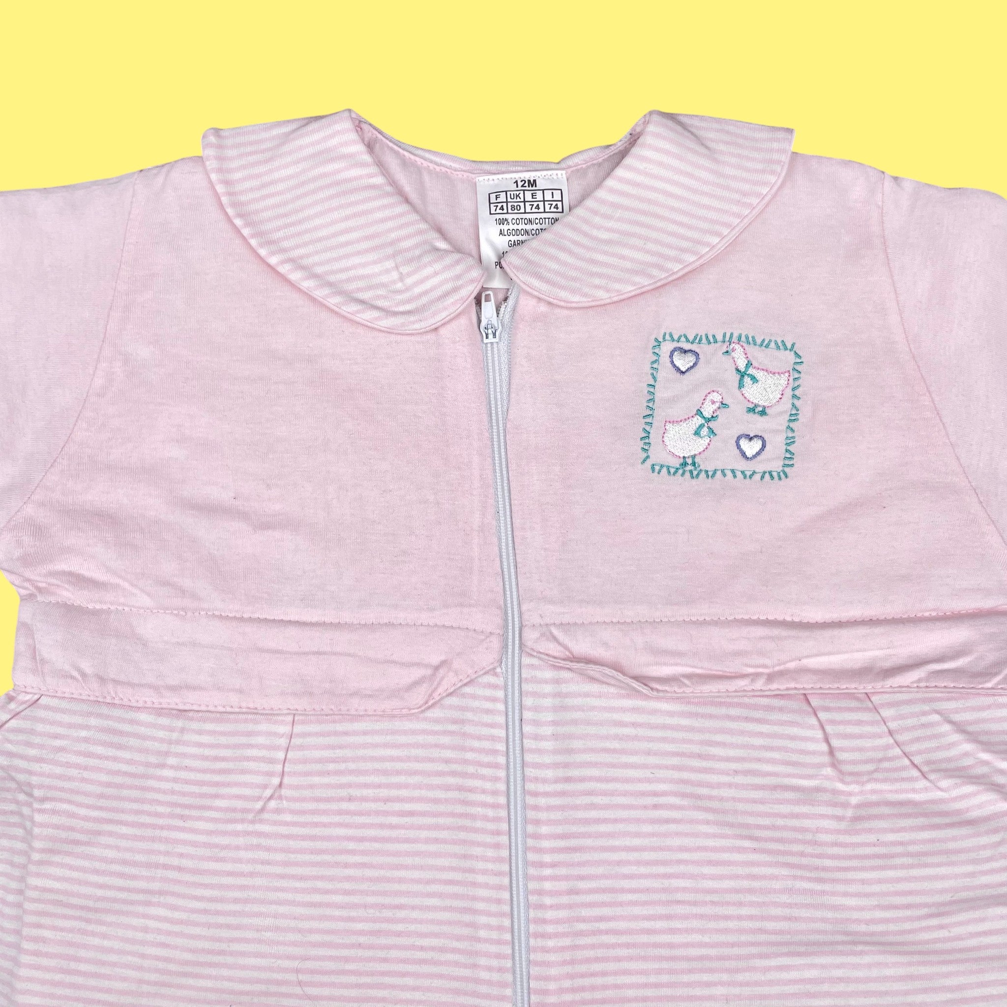 Combinaison rose pastel vintage 12 mois