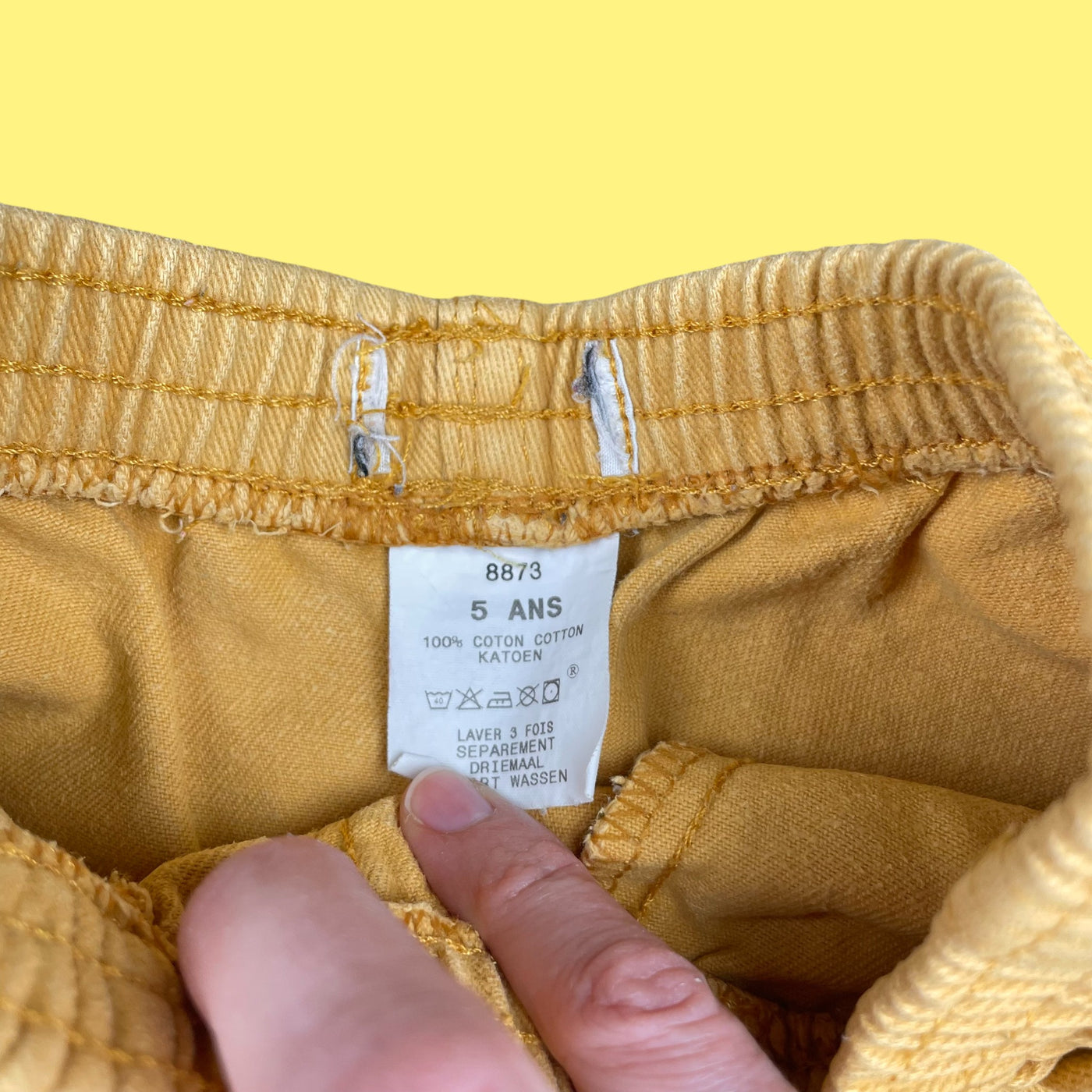 Pantalon vintage jaune 5-6 ans