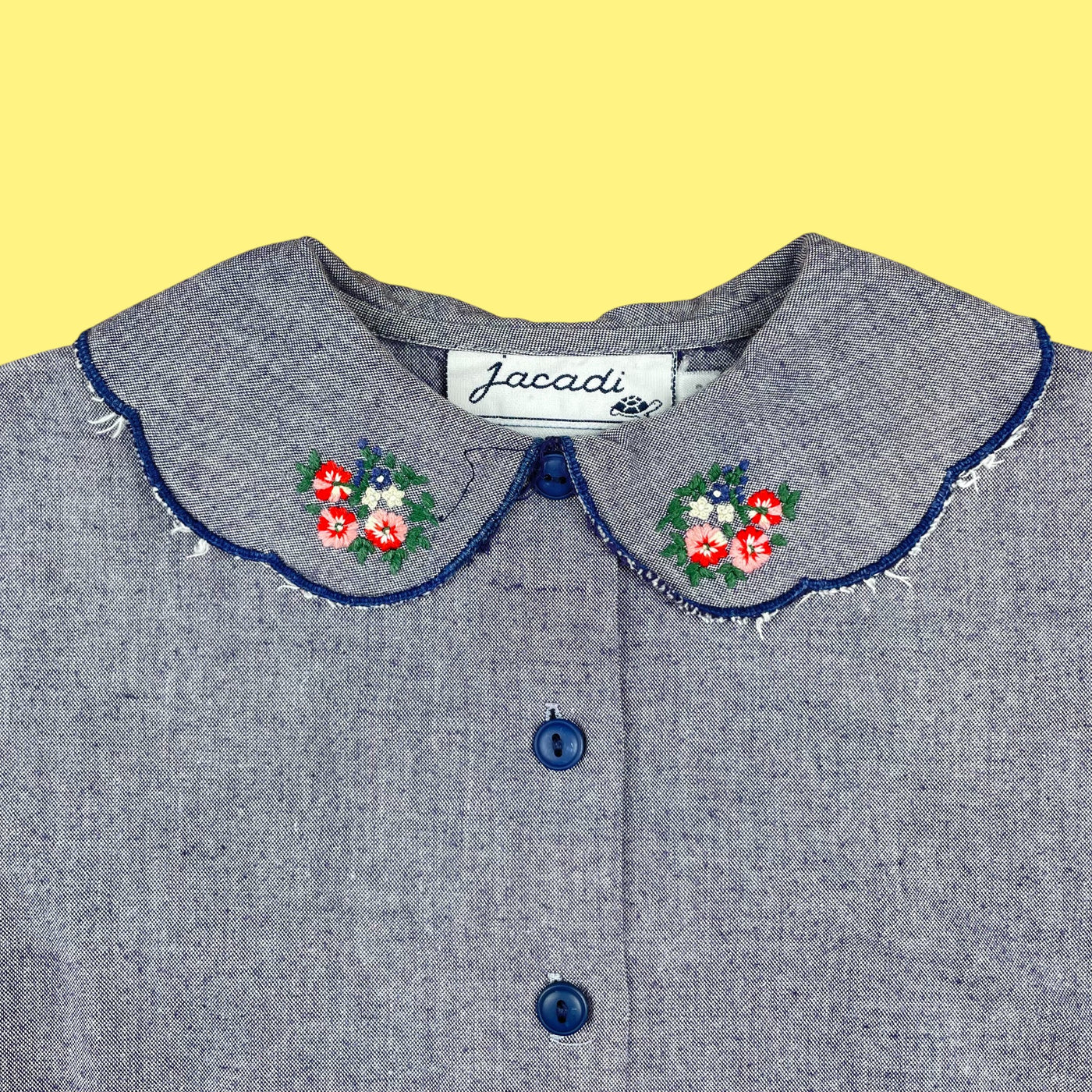 Chemisier Jacadi brodé vintage 2 ans