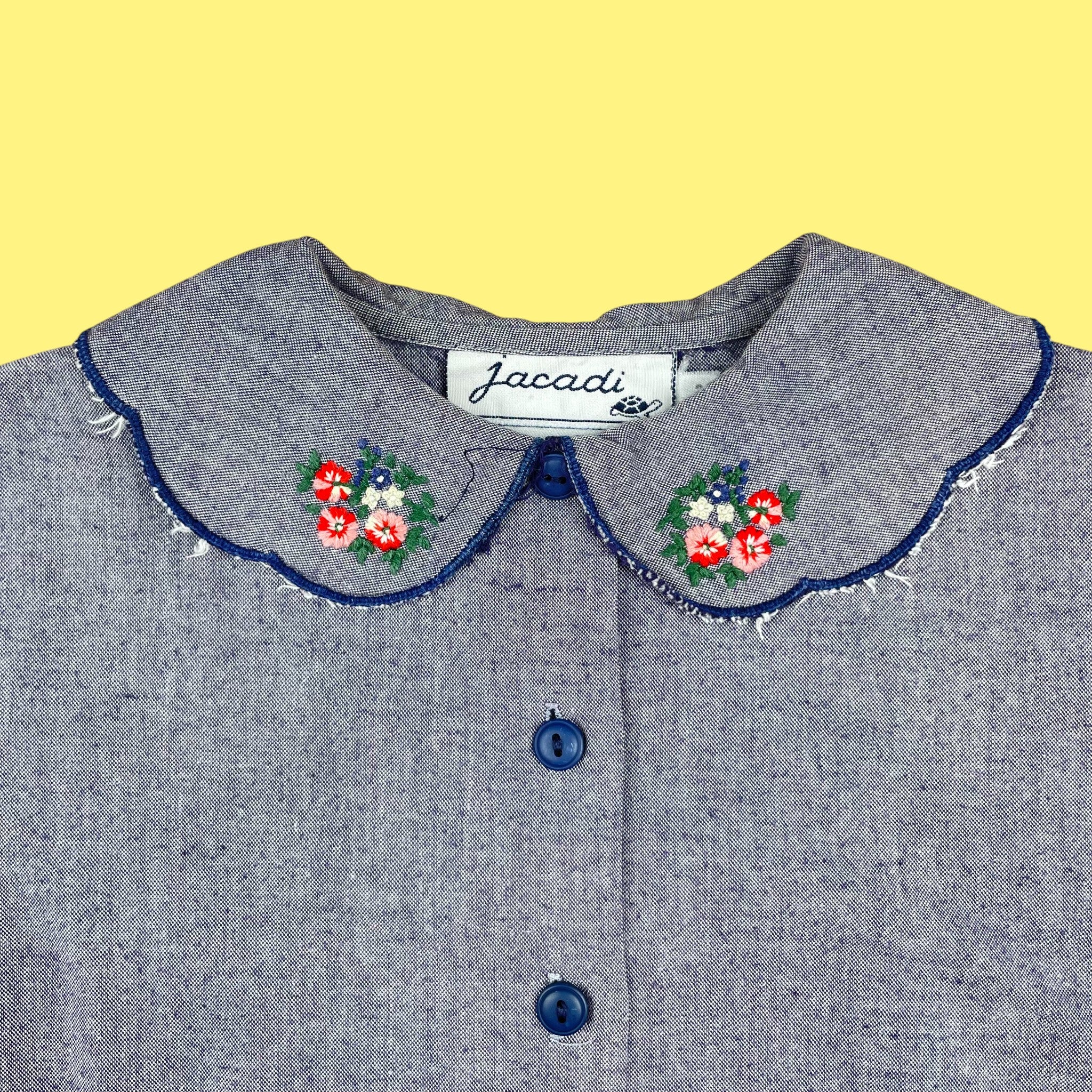 Chemisier Jacadi brodé vintage 2 ans