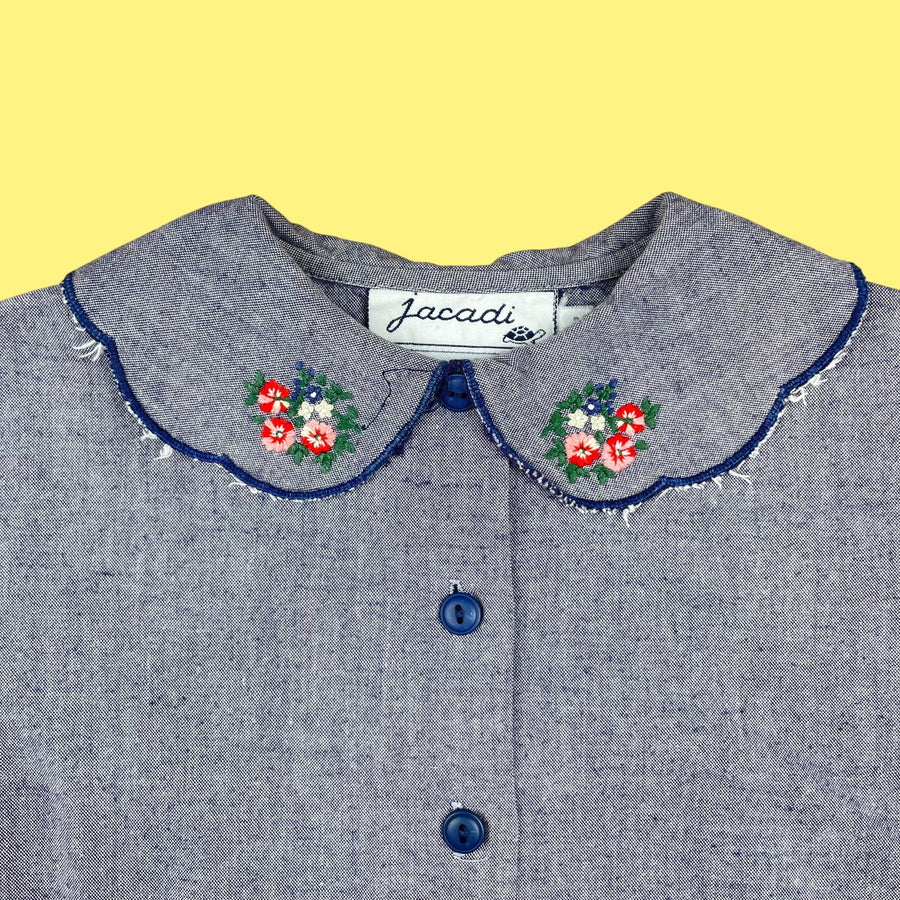 Chemisier Jacadi brodé vintage 2 ans