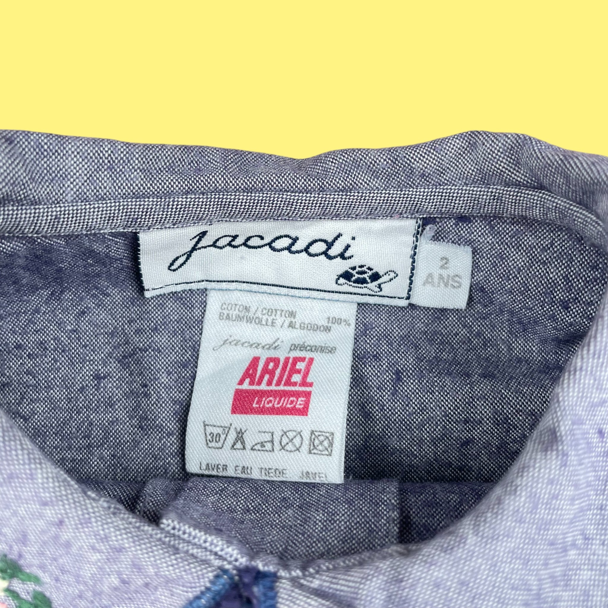 Chemisier Jacadi brodé vintage 2 ans