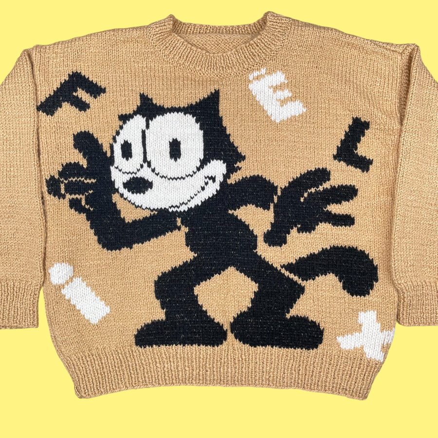 Pull fait main Félix le chat 8 ans