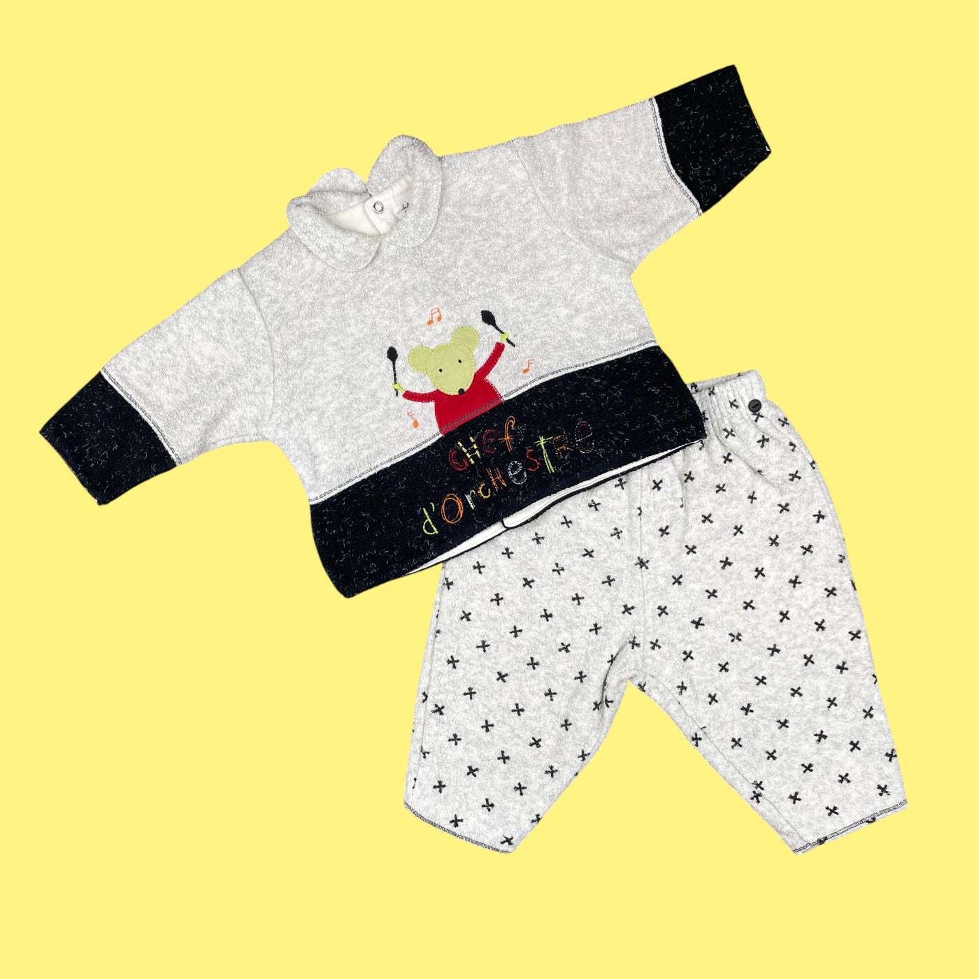 Ensemble Catimini souris vintage 6 mois