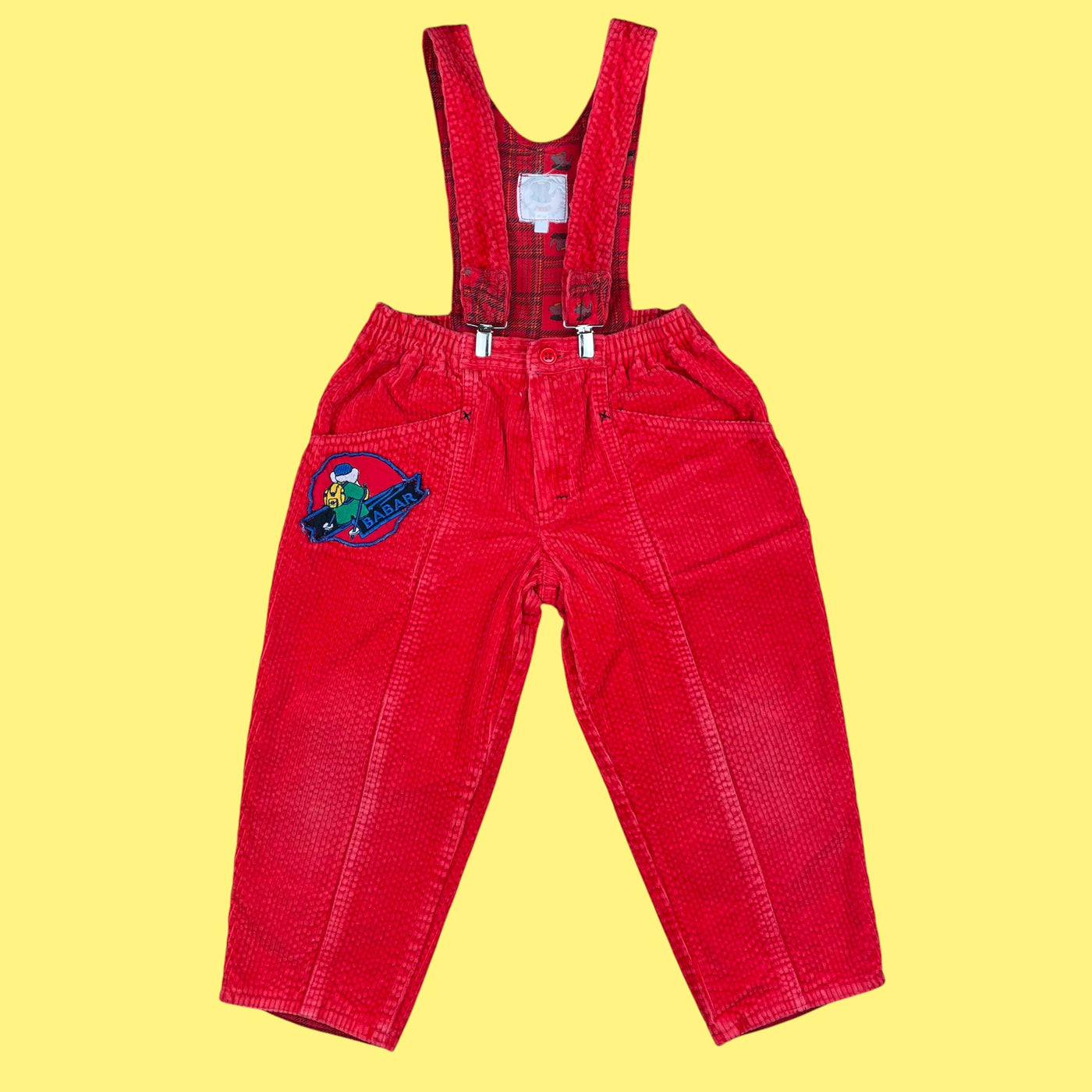 Salopette Babar velours vintage 2 ans