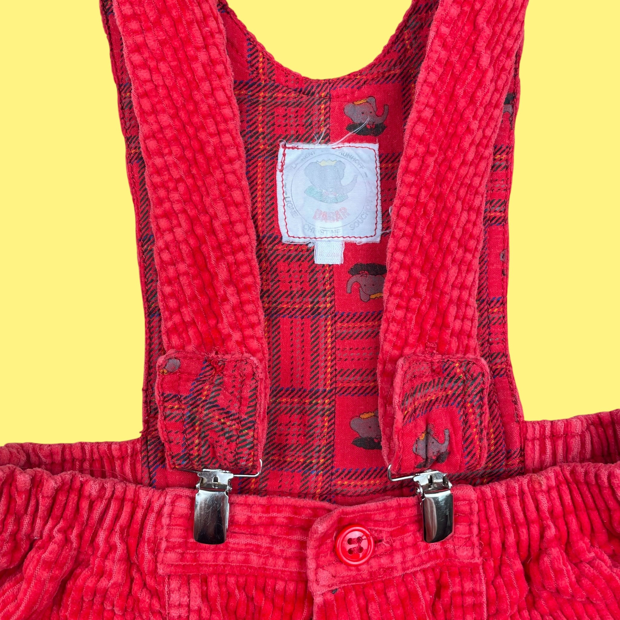 Salopette Babar velours vintage 2 ans