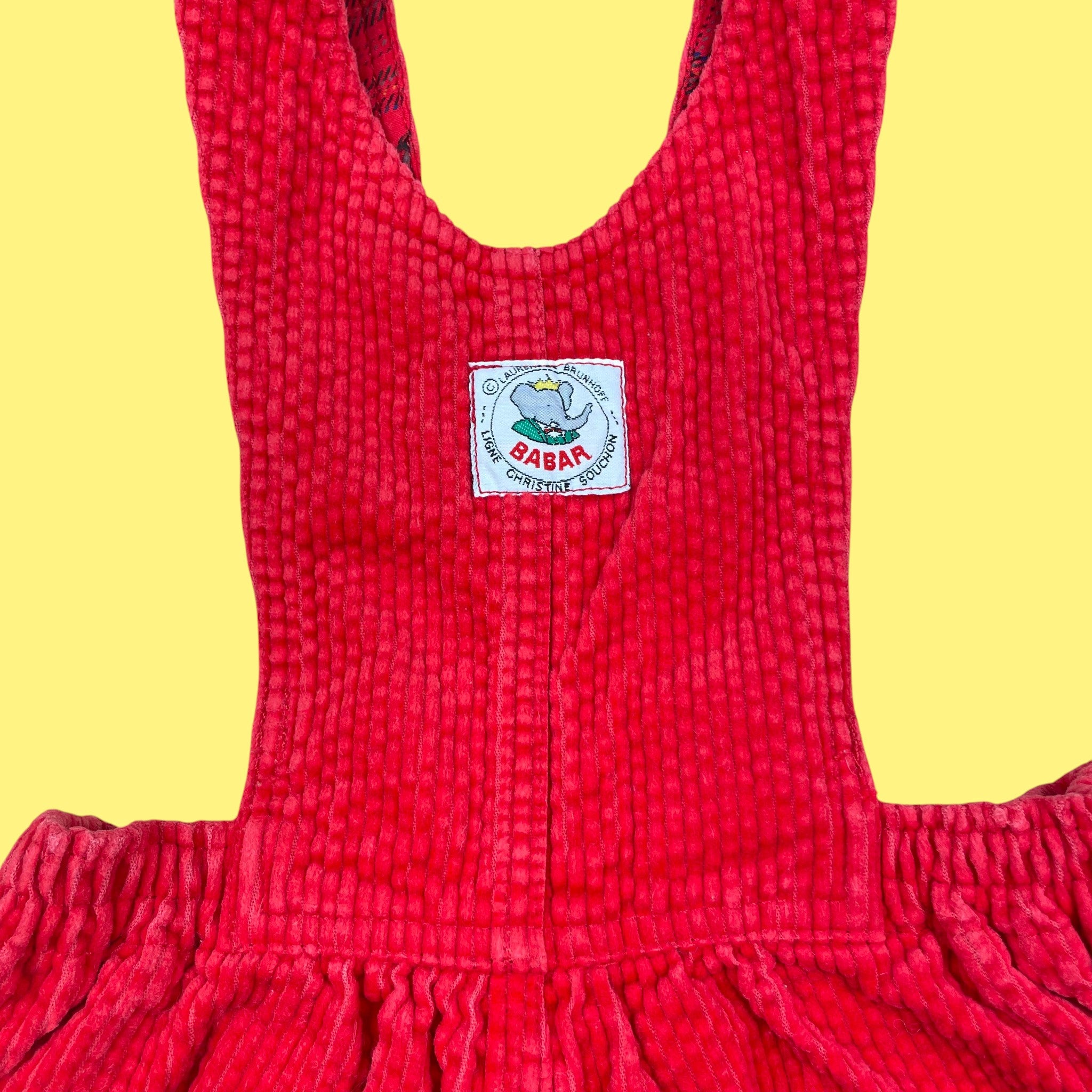 Salopette Babar velours vintage 2 ans