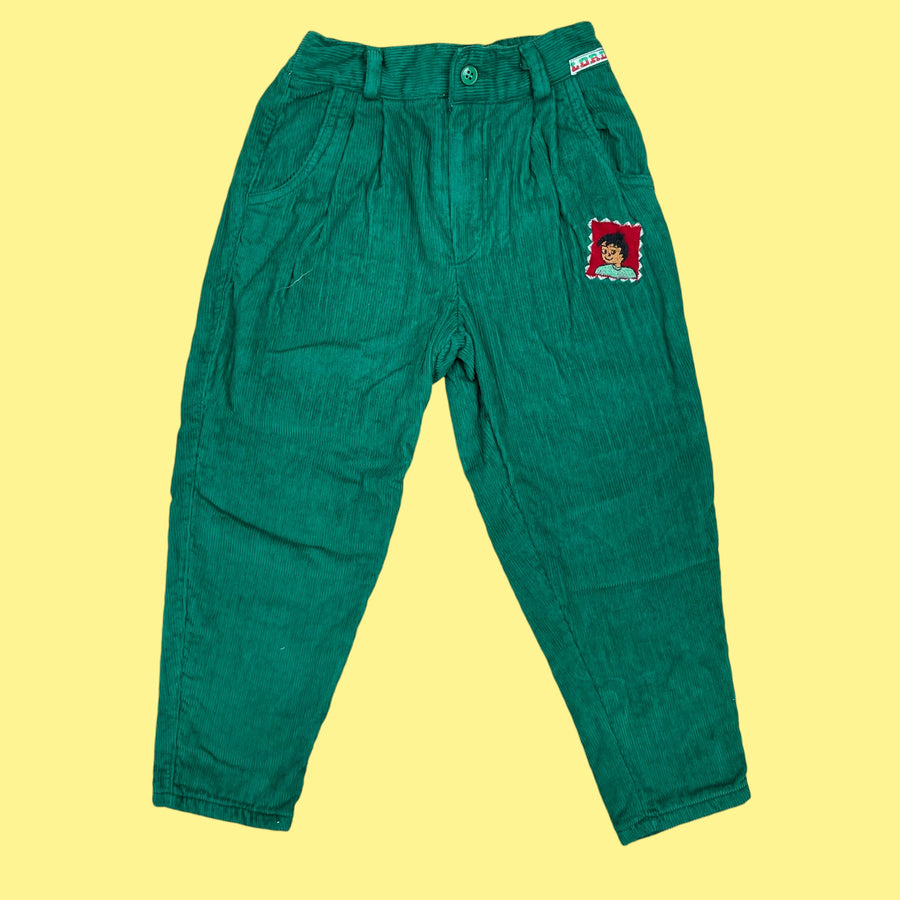 Pantalon velours vert 6-7 ans