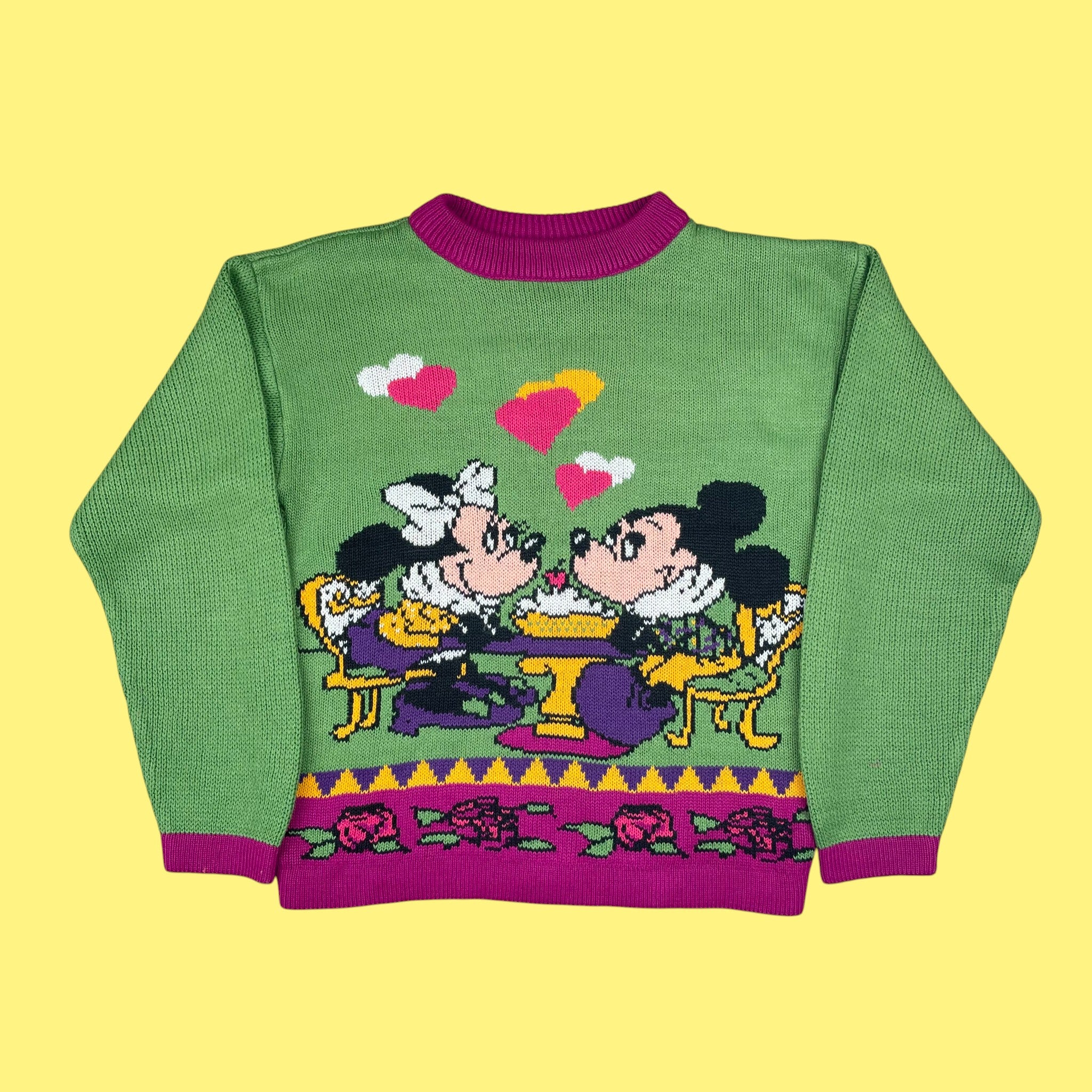 Pull vintage Mickey et Minnie 8 ans