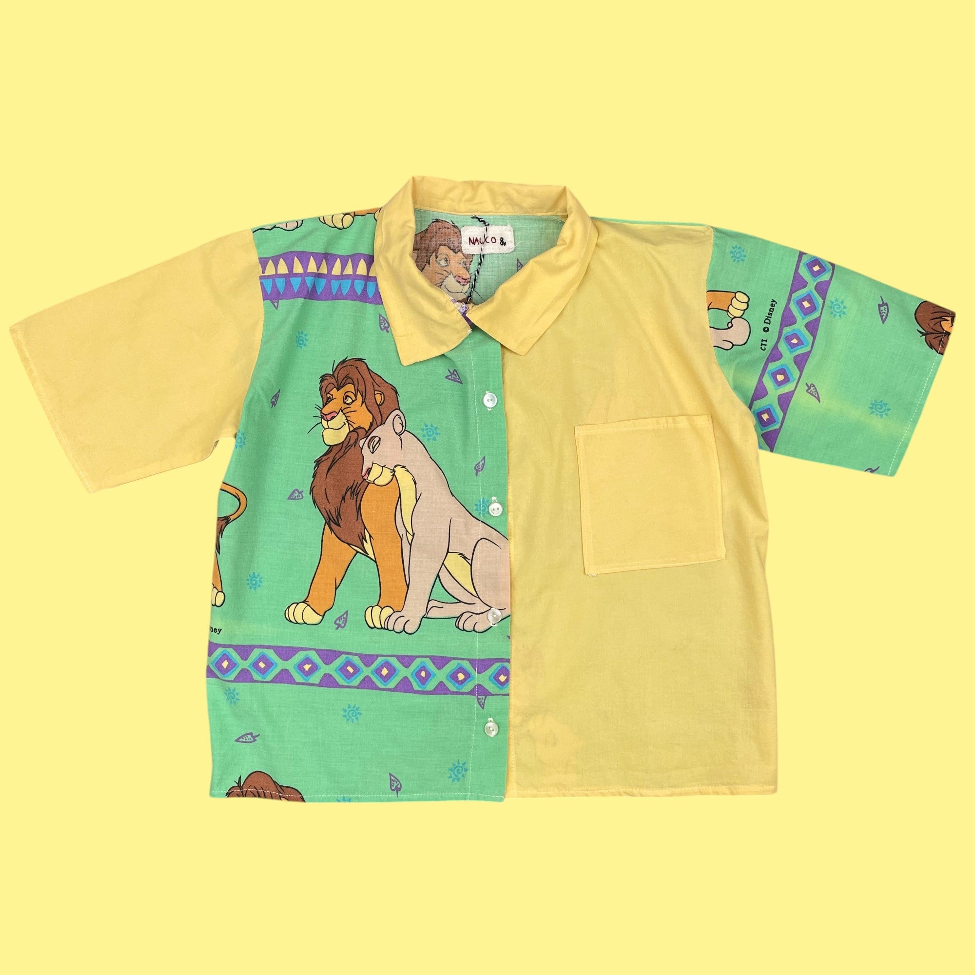 Chemise Nauco upcyclée Roi lion 2 et 6 ans