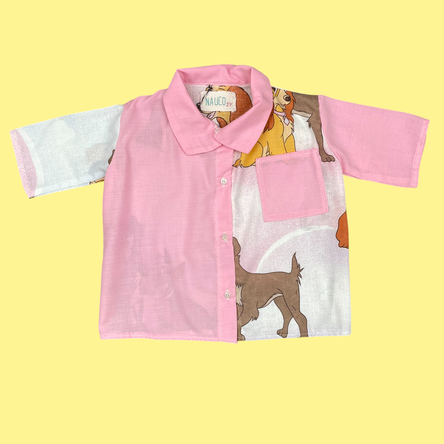 Chemise Nauco upcyclée La Belle et le clochard 2-4 ans