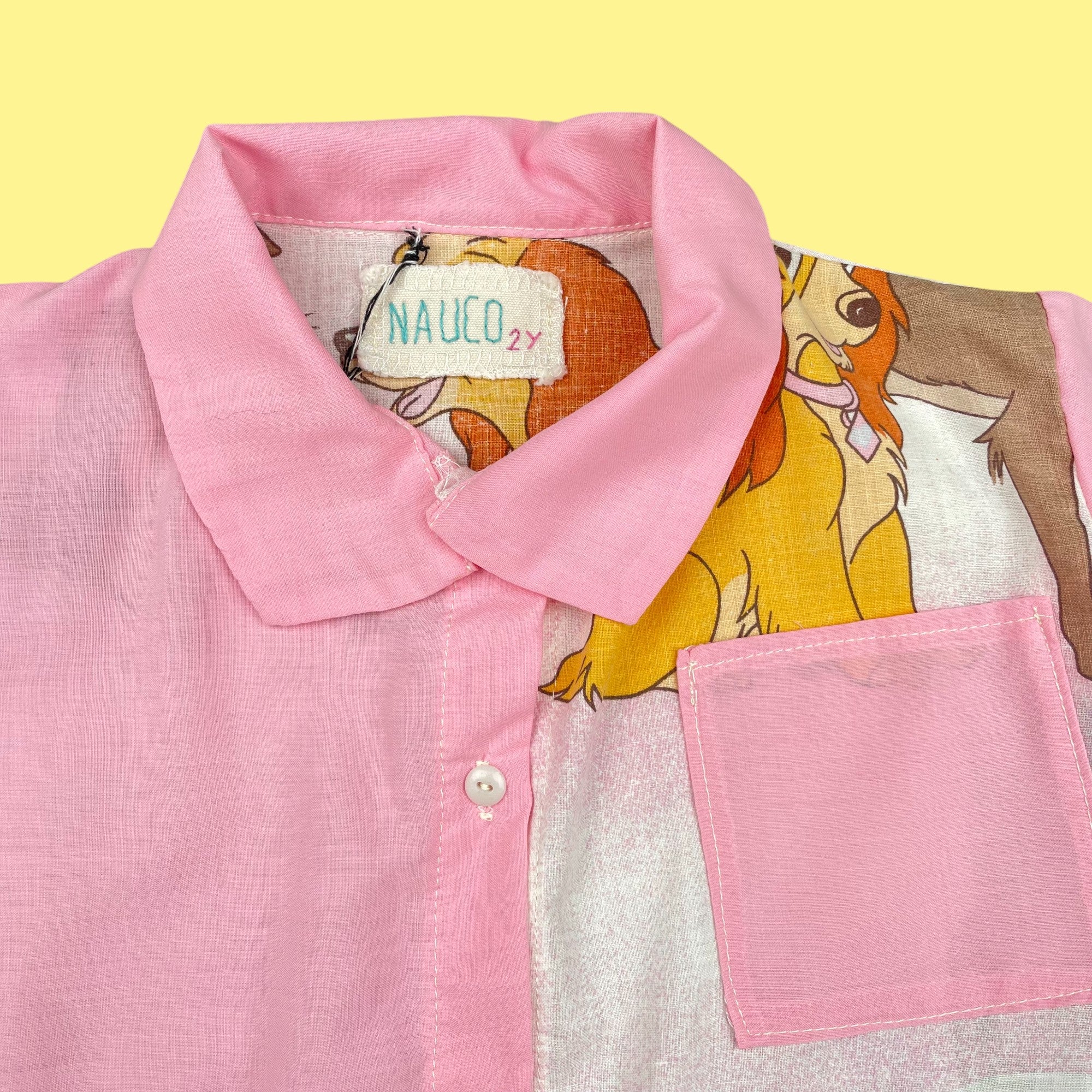 Chemise Nauco upcyclée La Belle et le clochard 2-4 ans