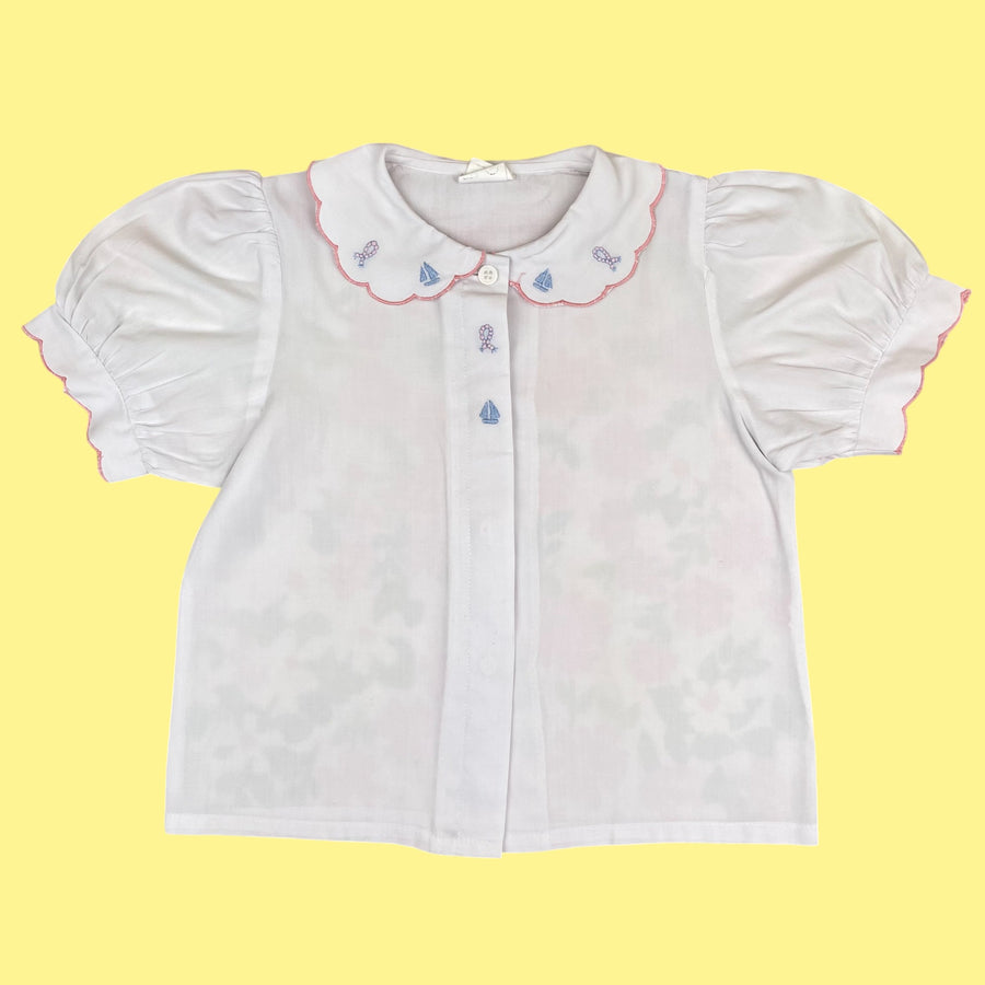 Chemisier vintage brodé 2 ans