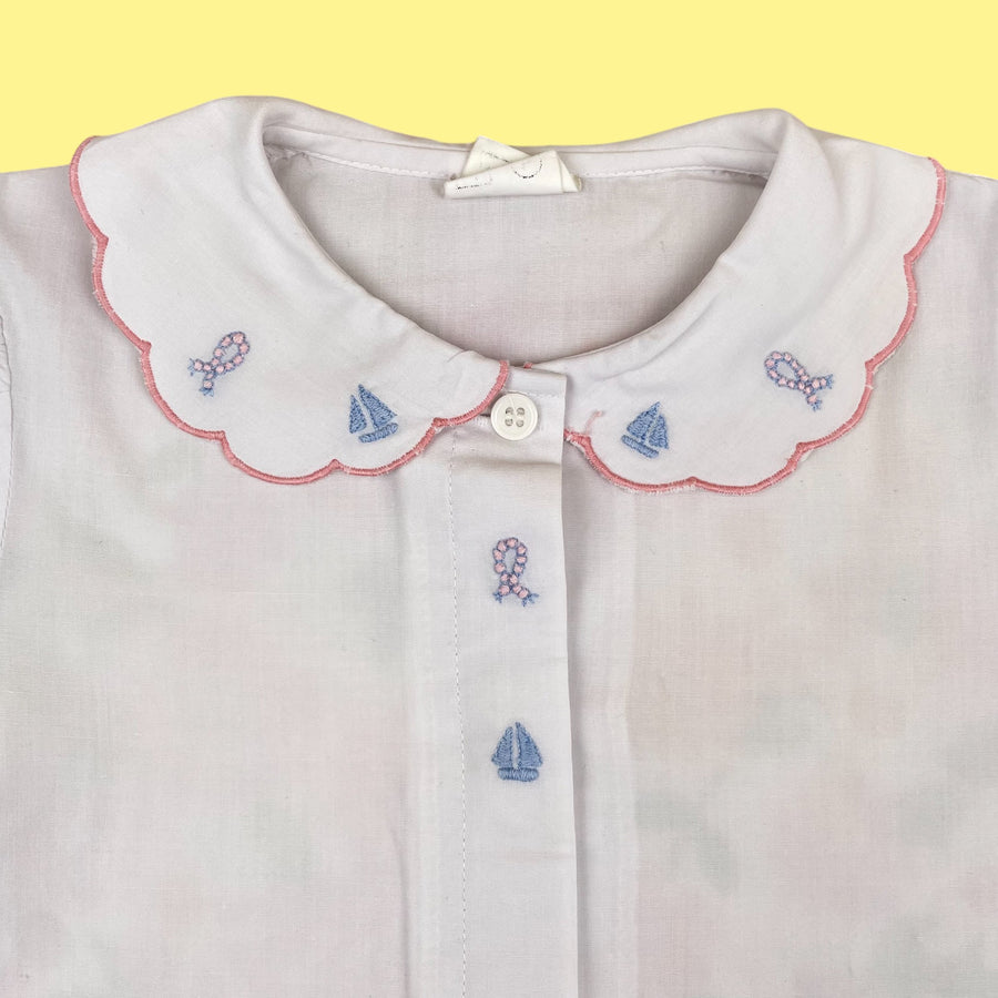Chemisier vintage brodé 2 ans
