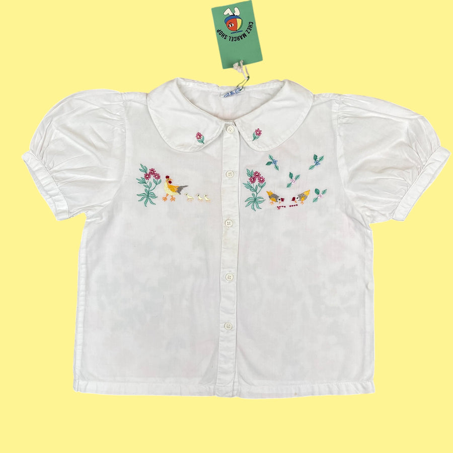 Chemisier vintage brodé 3 ans