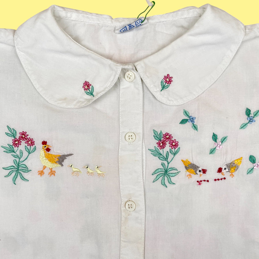 Chemisier vintage brodé 3 ans