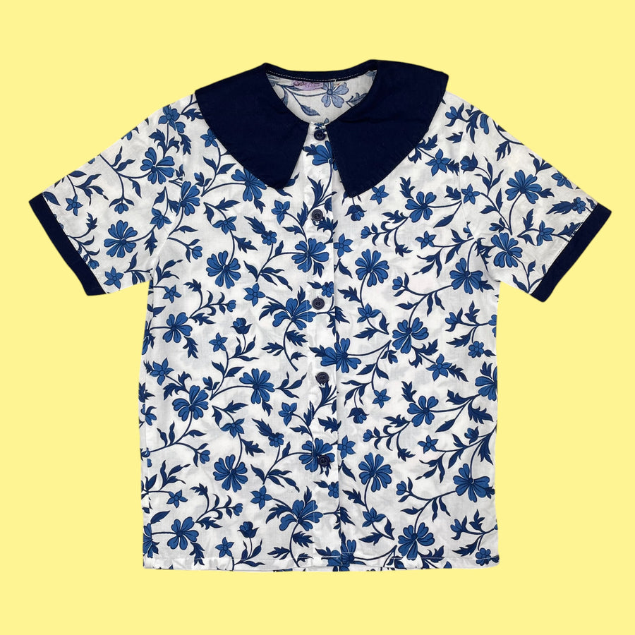 Chemisier fleuri vintage 7 ans